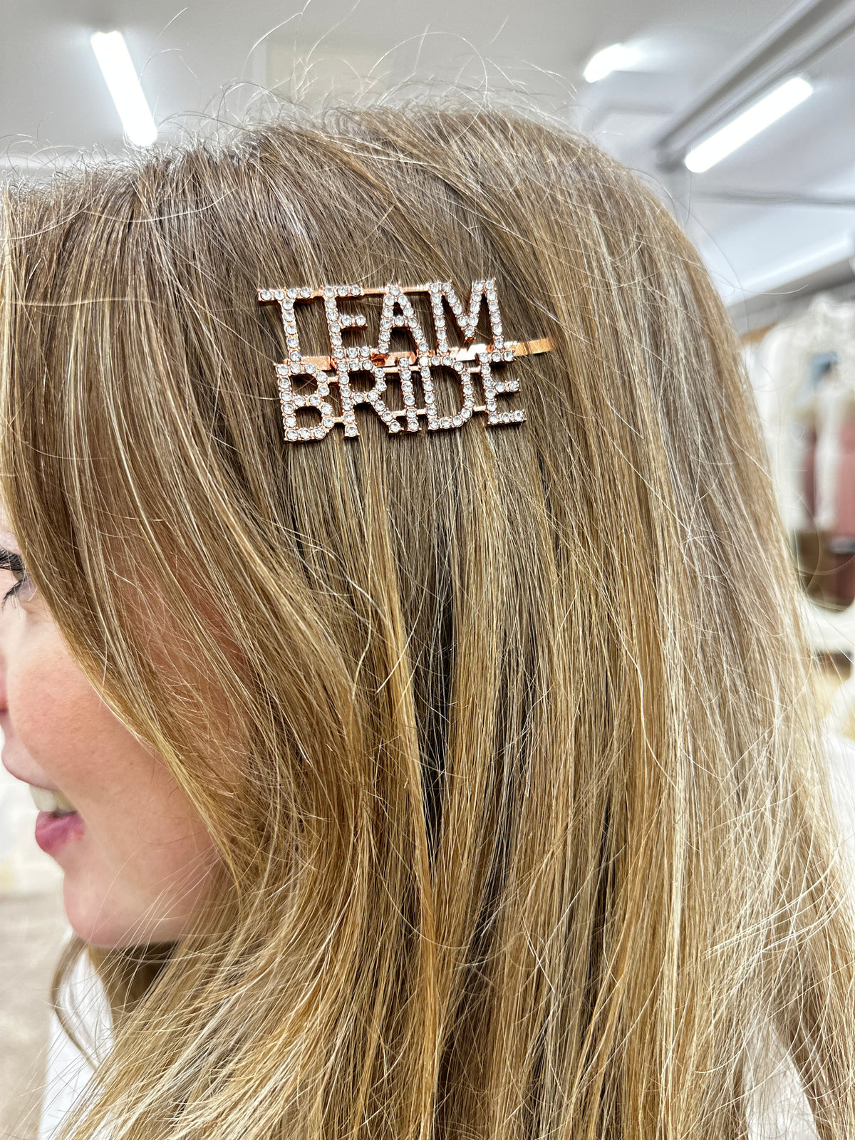 TEAM BRIDE Rhinestone Hair Slide - Honey Fawn Boutique