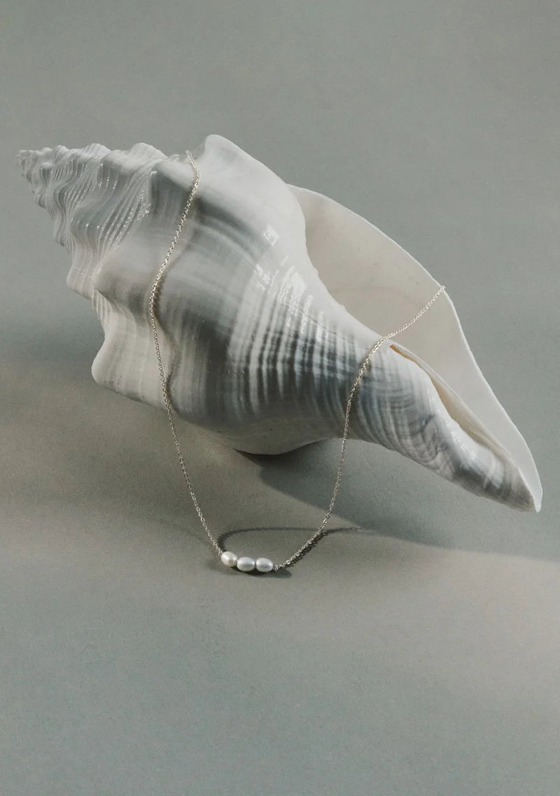 Mini Pearl Necklace - Silver