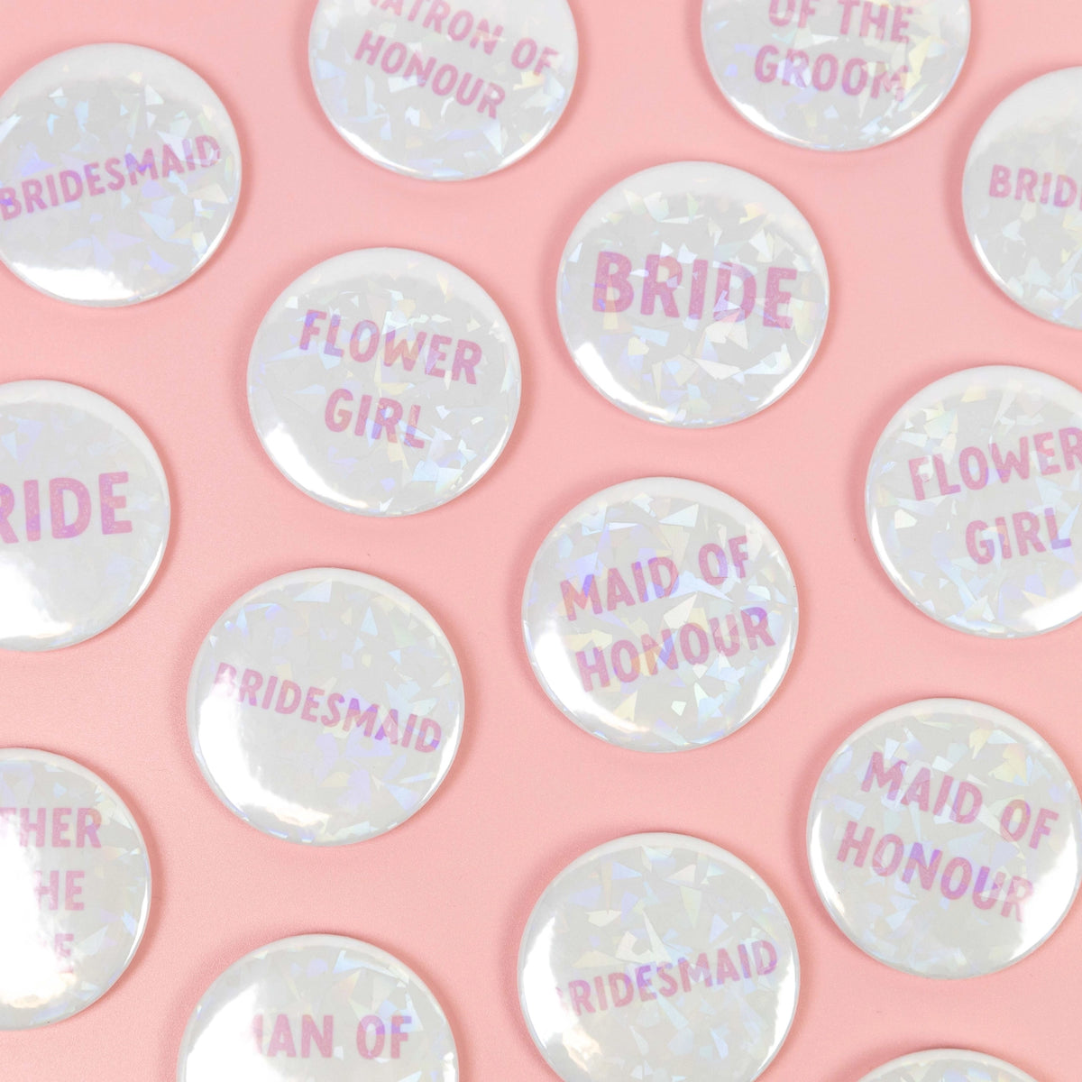 Holographic Bridesmaid Badge - Honey Fawn Boutique