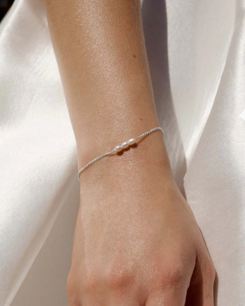 Mini Pearl Bracelet - Silver