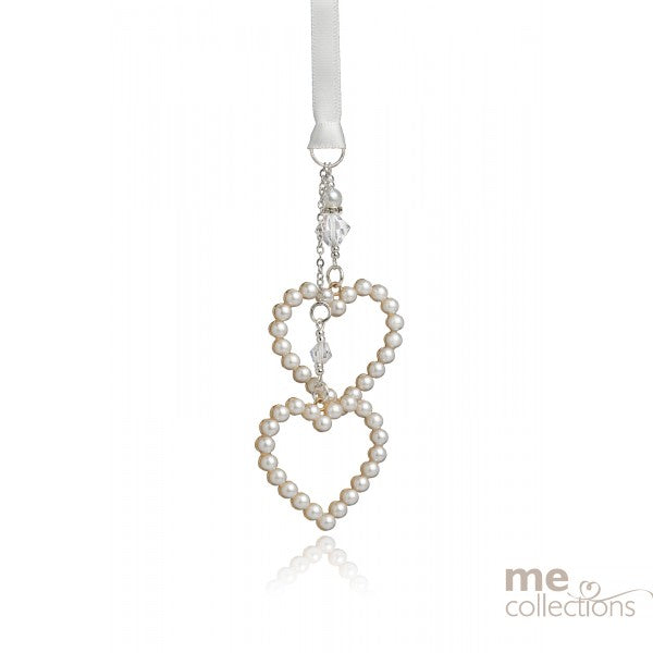 Double Pearl Hearts Keepsake