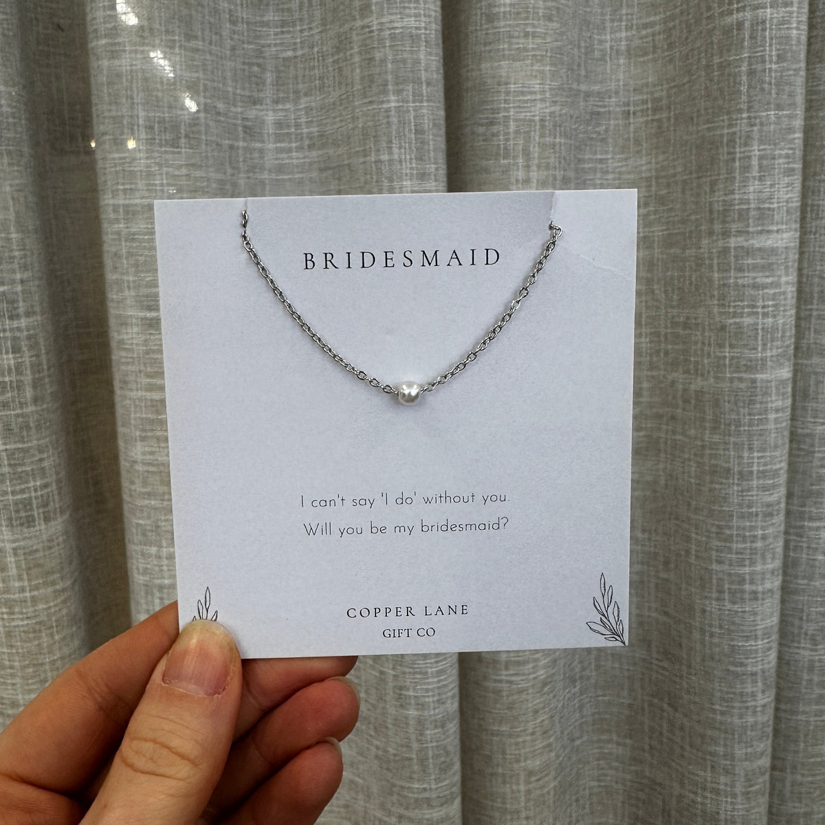 Bridesmaid Proposal Necklace Silver - Honey Fawn Boutique