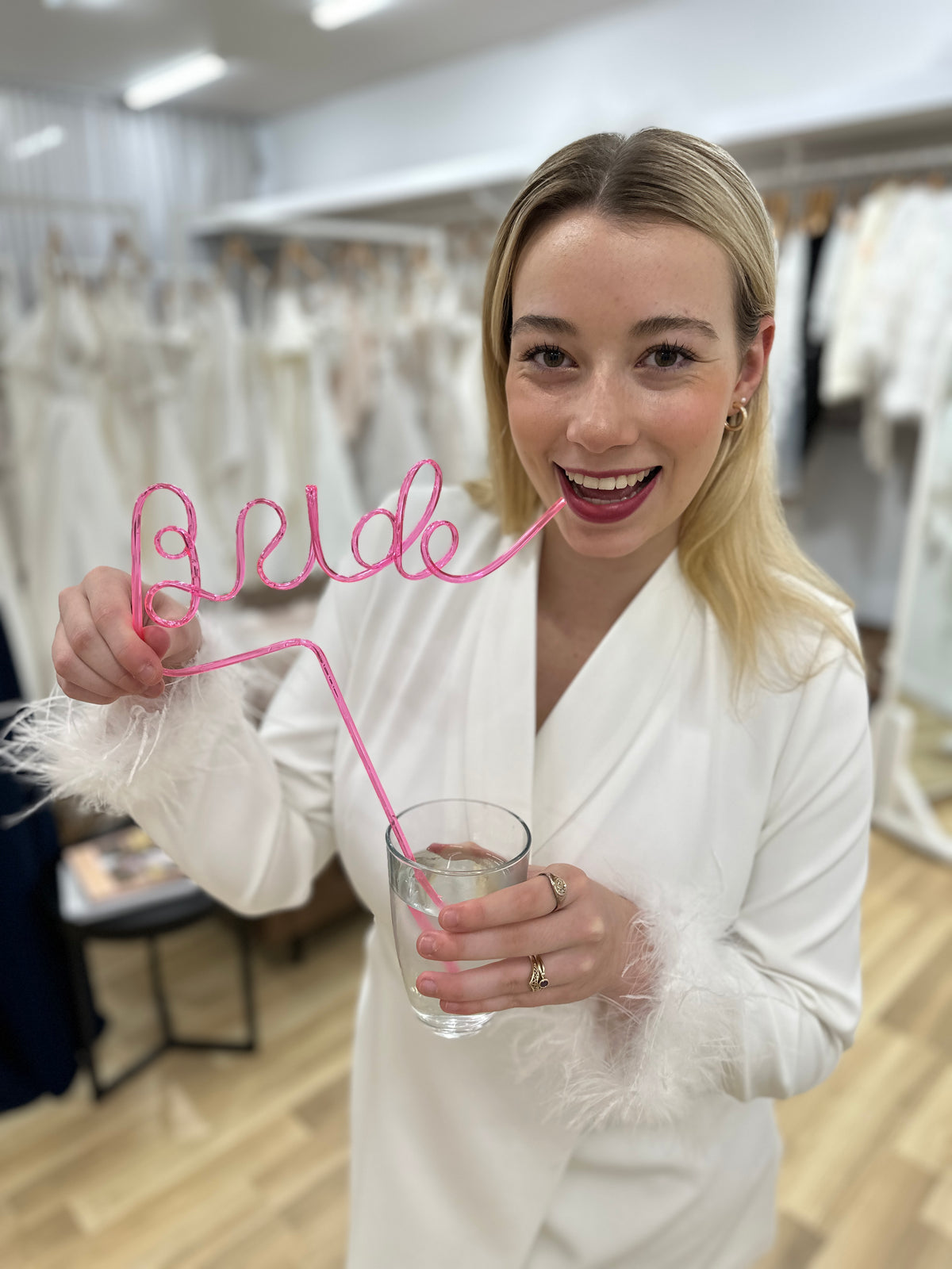 Bride Pink Straw - Honey Fawn Boutique