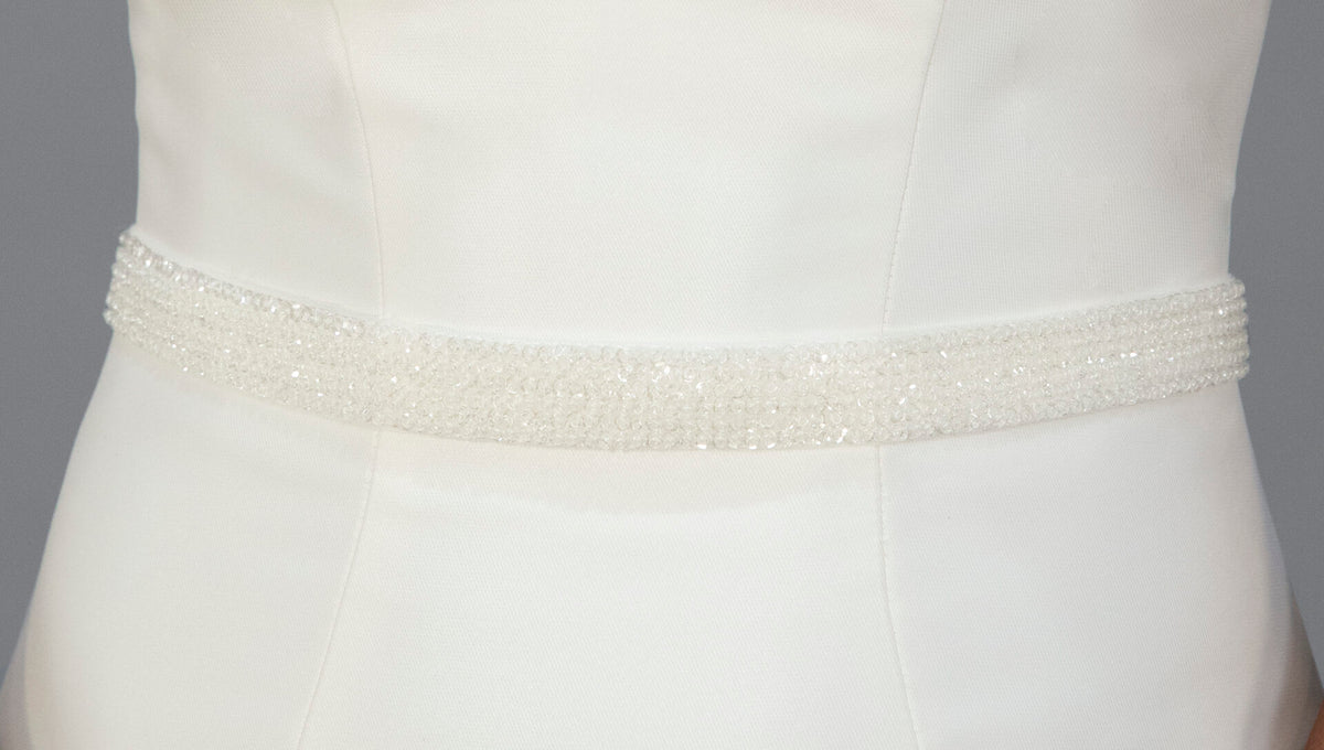 Thick Beaded and Tulle Belt