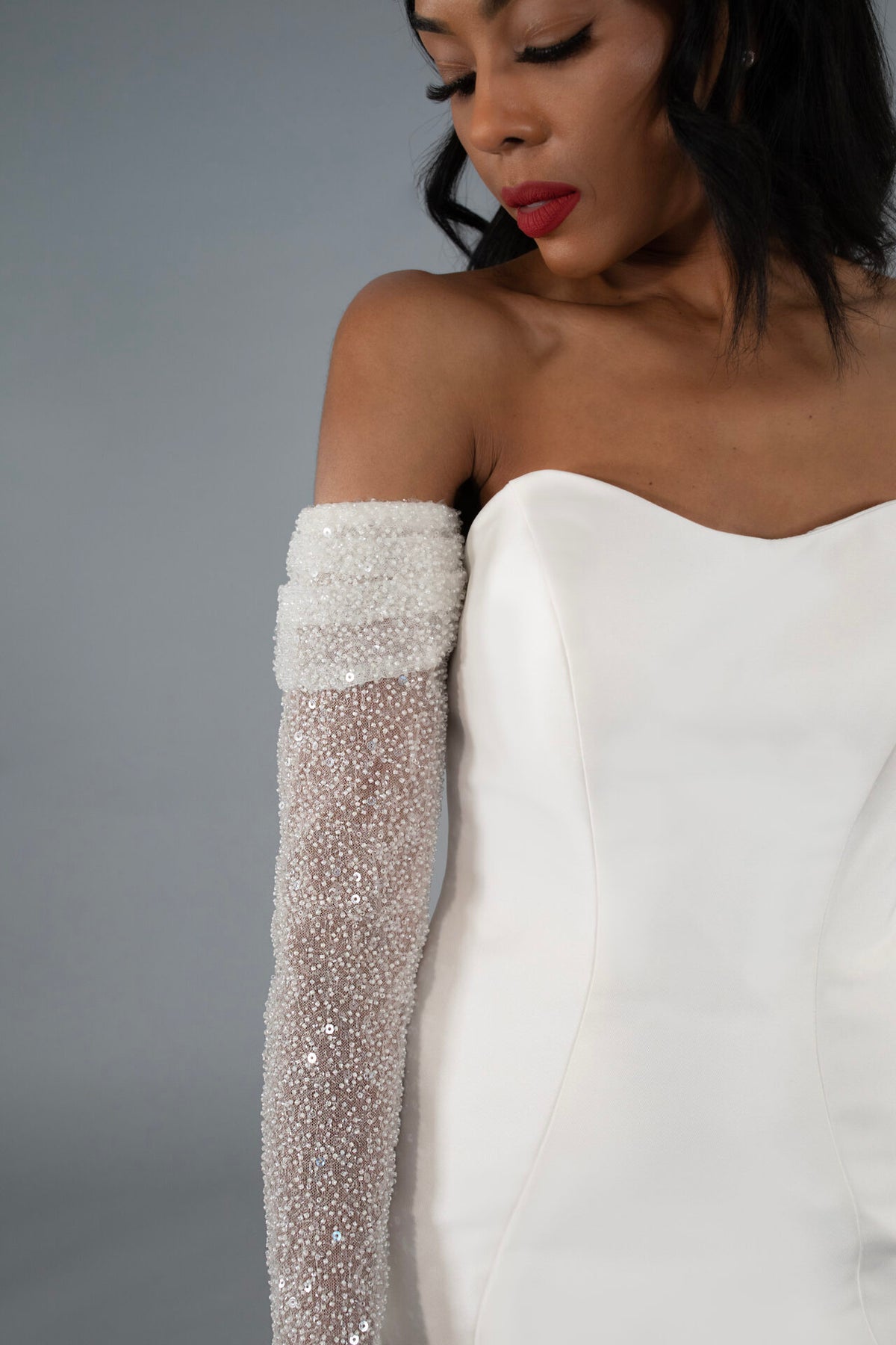 Beaded Tulle Bridal Sleeves - Accessory - Grace and Goddess