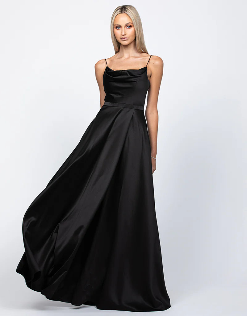 Diamond Cowl Wrap Gown - Honey Fawn Boutique