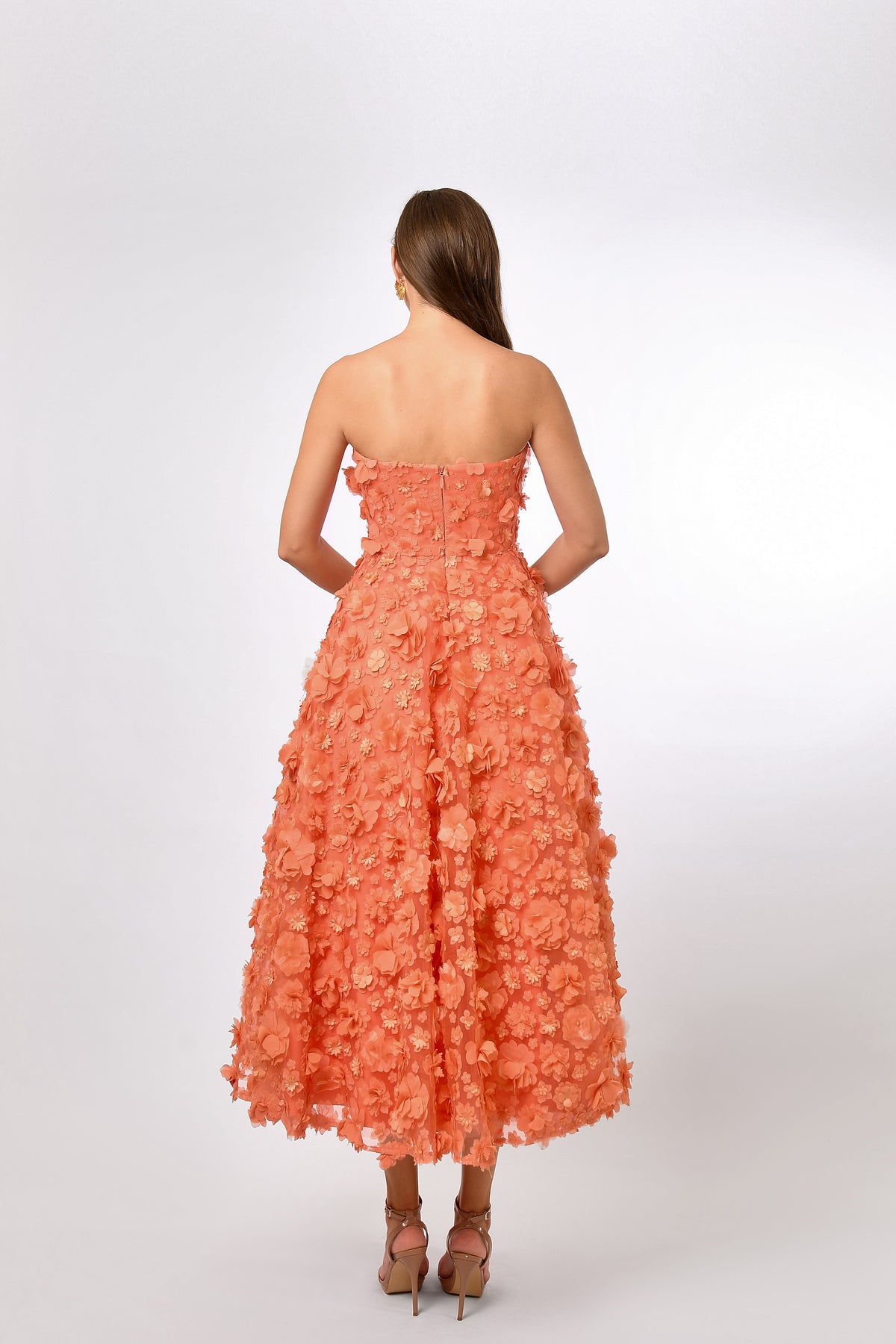 Savanna Strapless Floral Midi