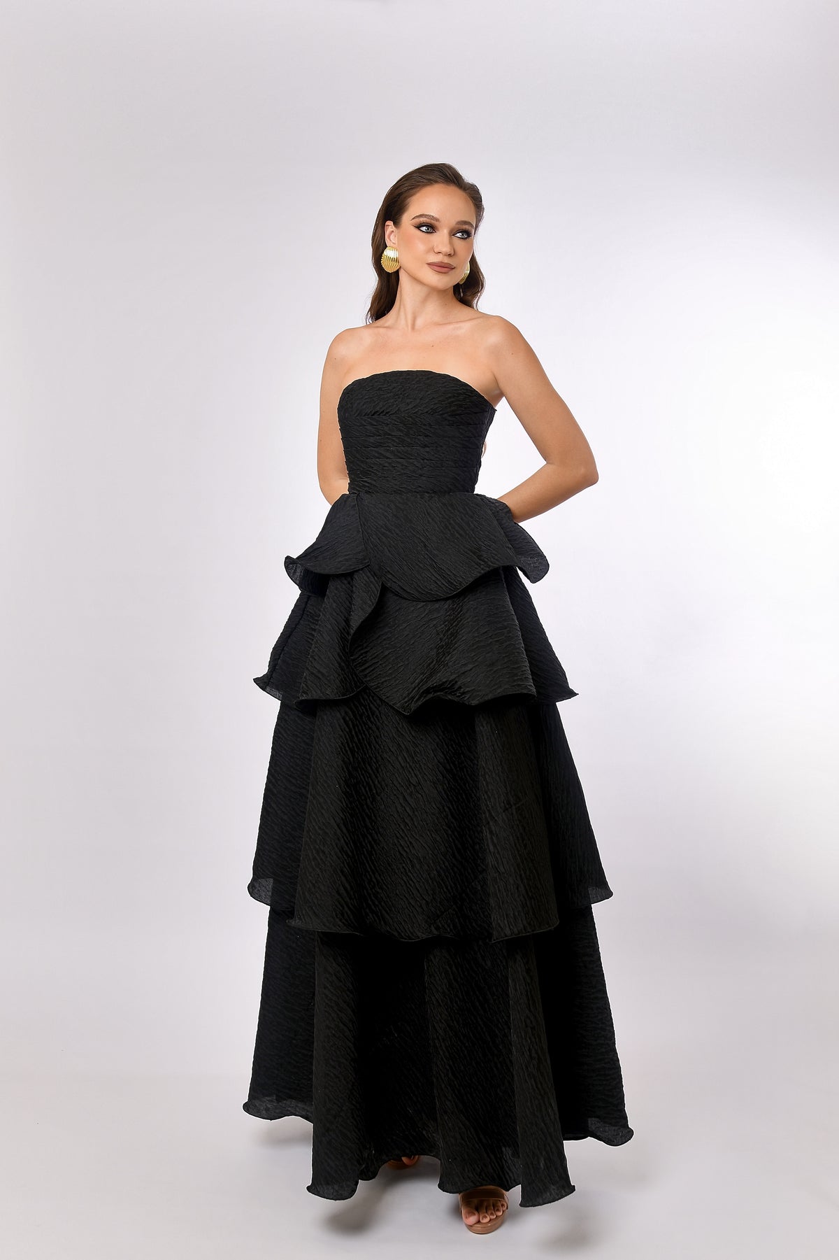 Krista Strapless Tiered Gown