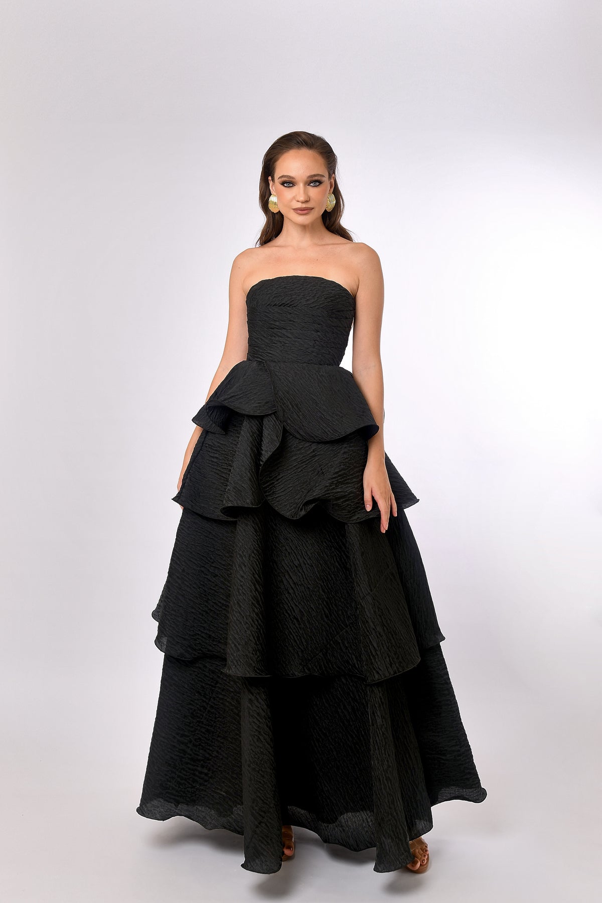 Krista Strapless Tiered Gown