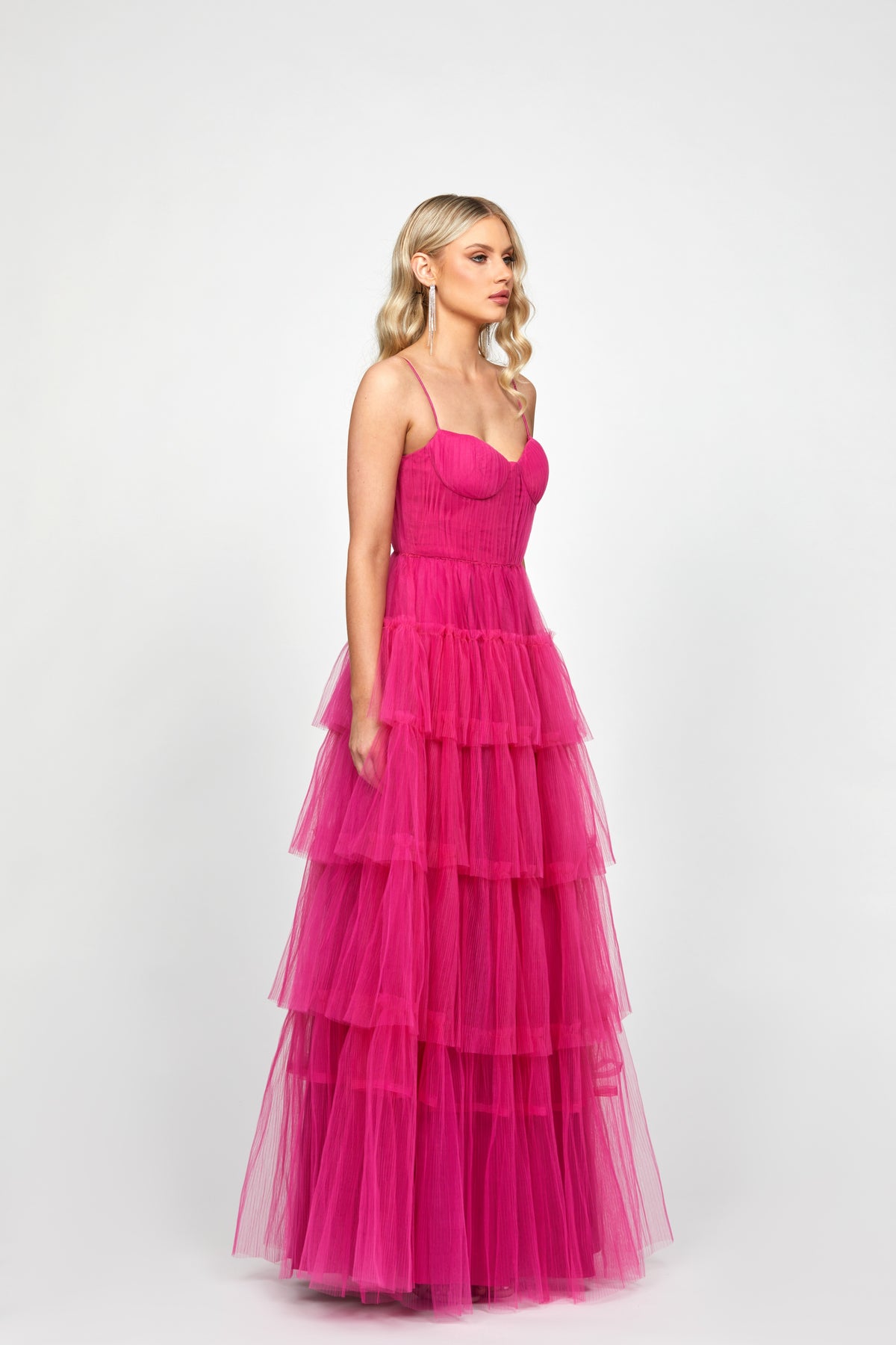 Kiana Pleated Tiered Ball Gown