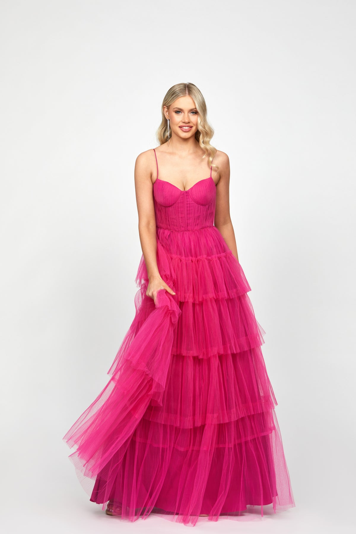 Kiana Pleated Tiered Ball Gown