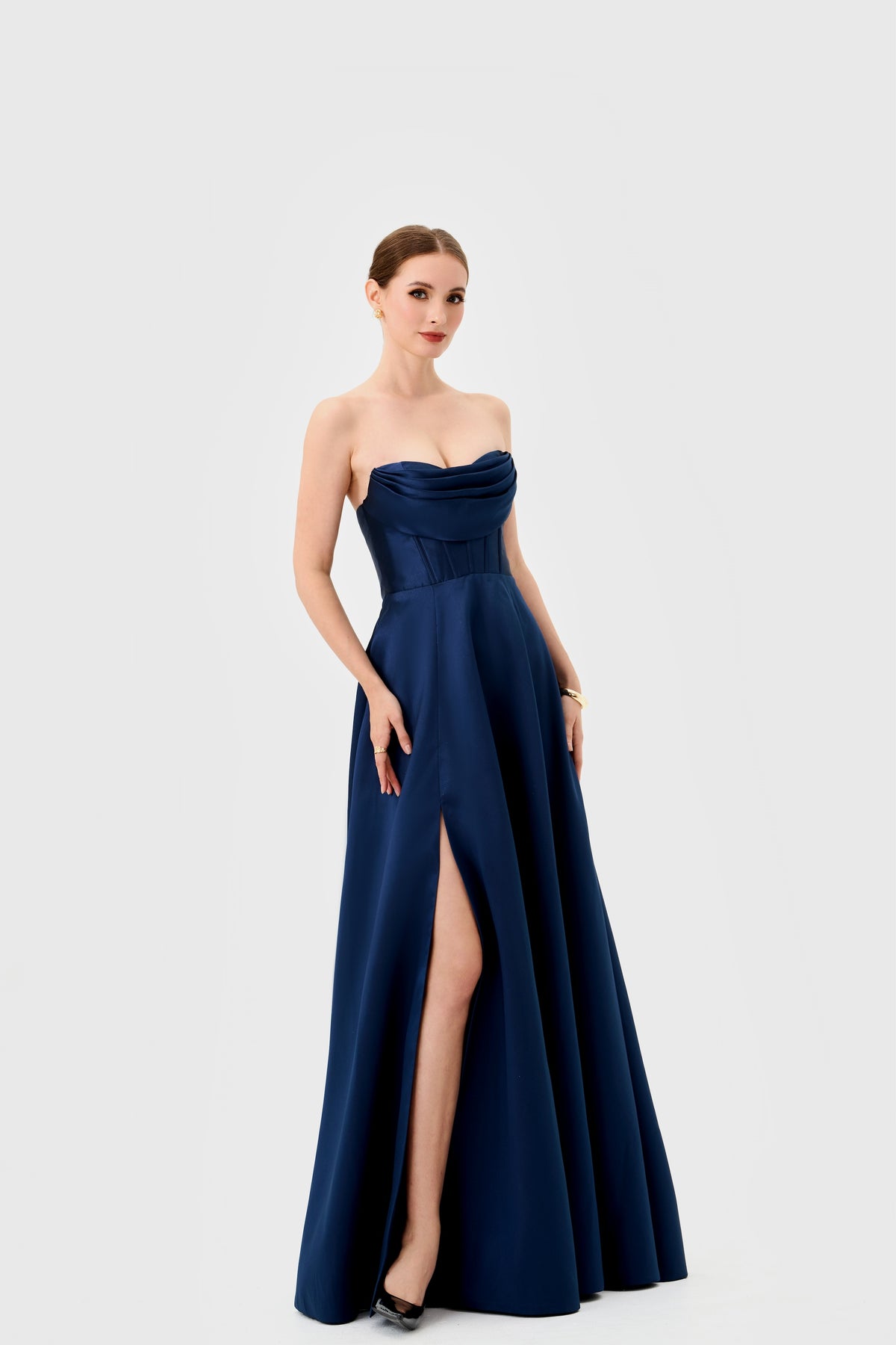 Ameira Strapless Satin Gown - Dress - Bariano