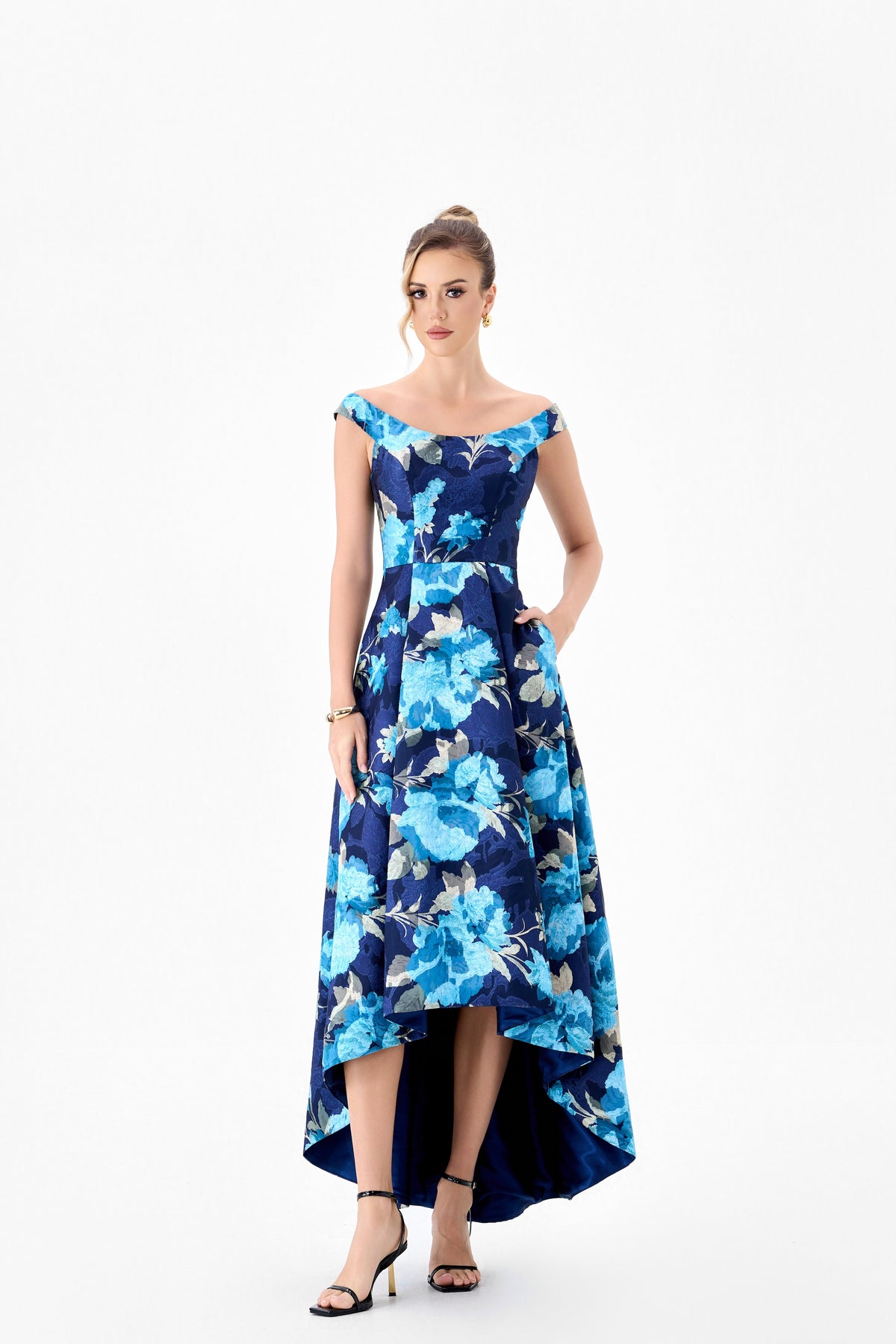 Abida Scoop Neck Hi-Low Dress