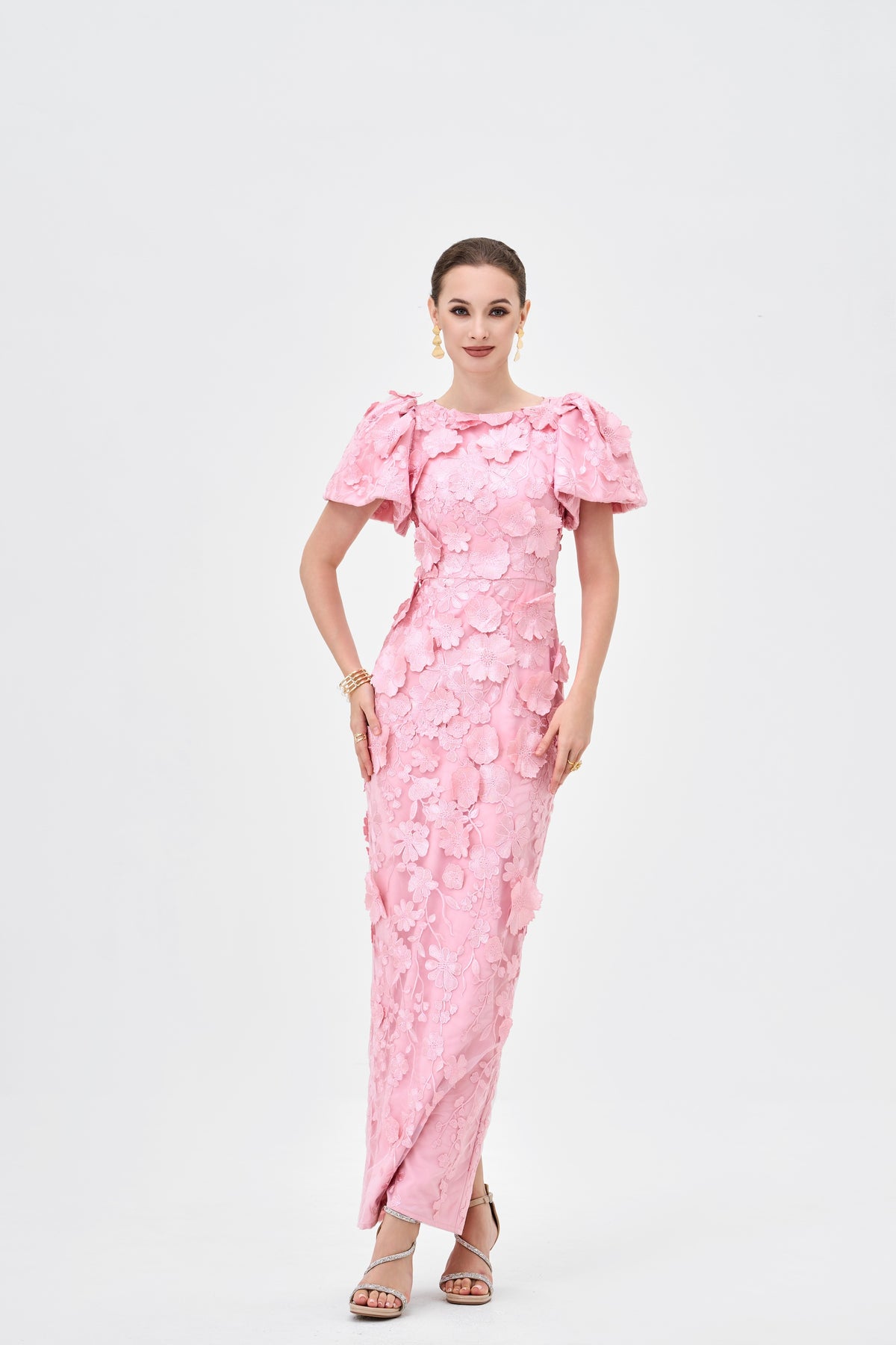 Alinda Puff Sleeve Floral Midaxi Pink - Dress - Bariano