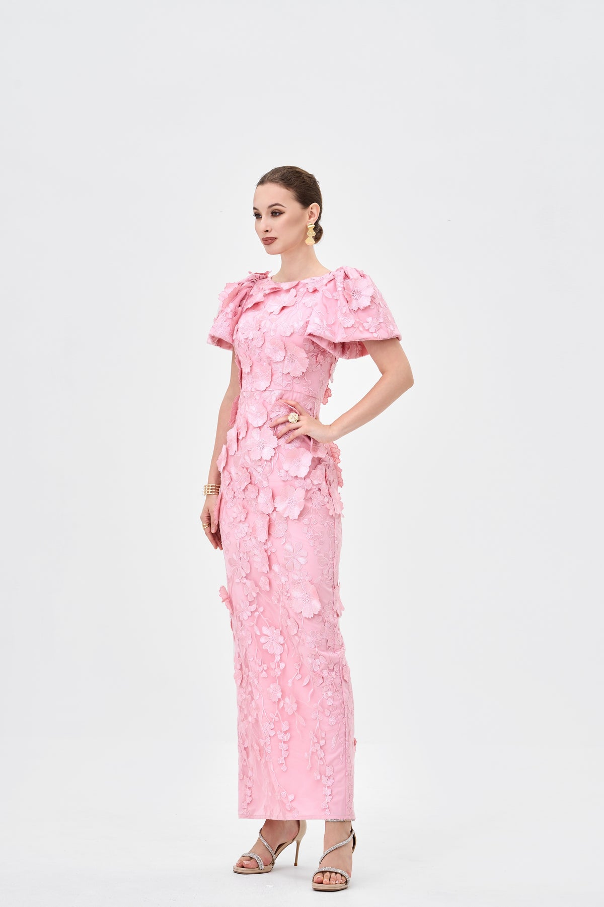 Alinda Puff Sleeve Floral Midaxi - Dress - Bariano