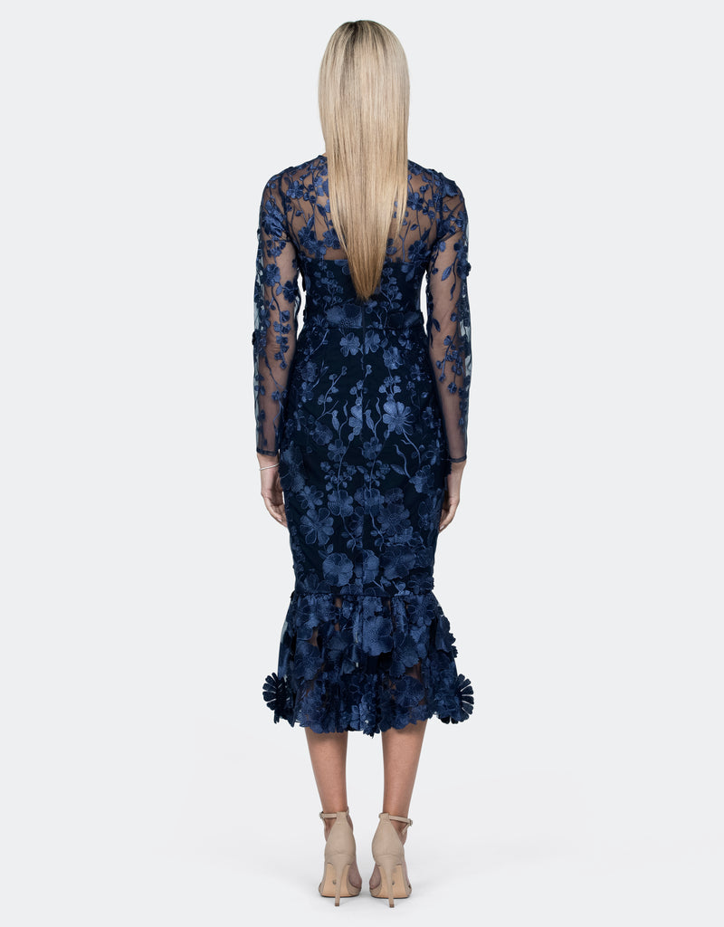 Caridee Sleeved Floral Midi - Dress - Bariano