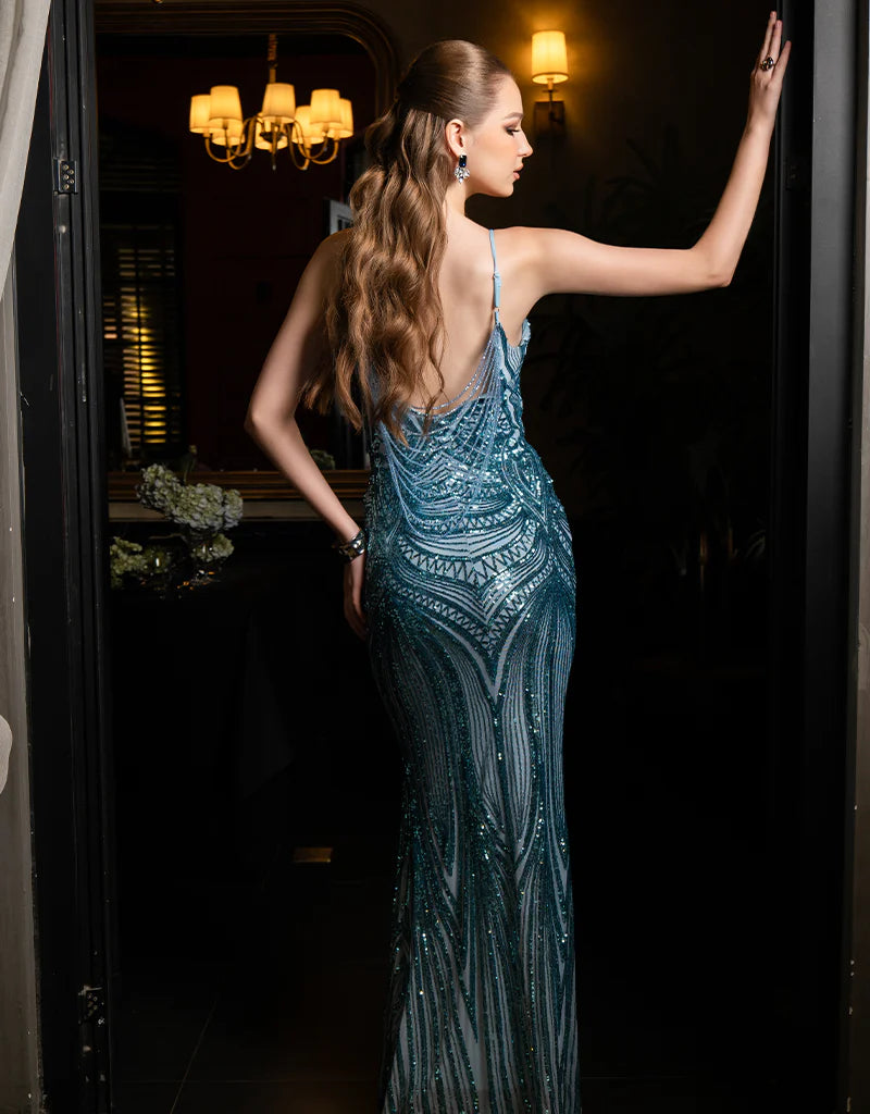 Hanami Pattern Sequin Maxi - Dress - Bariano