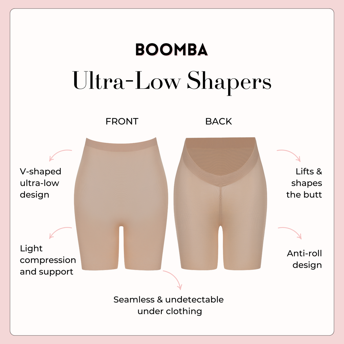 BOOMBA Low-back Shapers Shorts