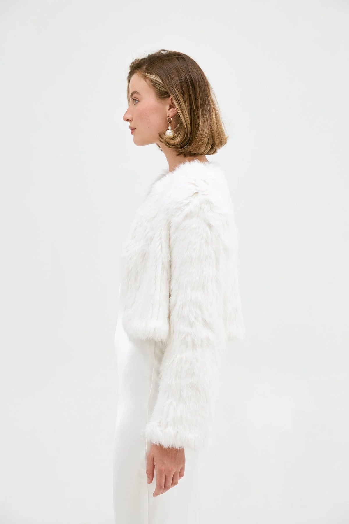 Lola Crop Jacket White - Accessory - Bubish