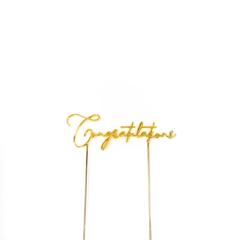 Congratulations Metal Cake Topper - Honey Fawn Boutique