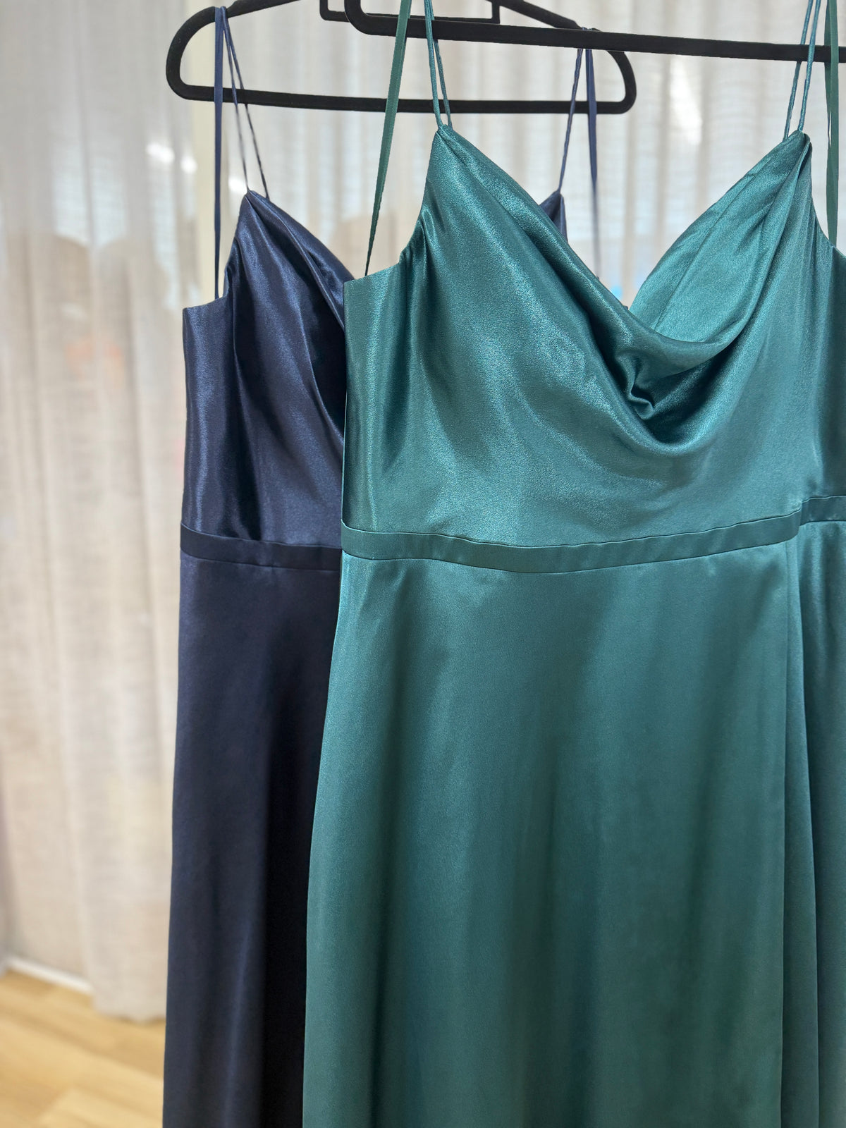 Diamond Cowl Wrap Gown NAVY - Dress - Bariano