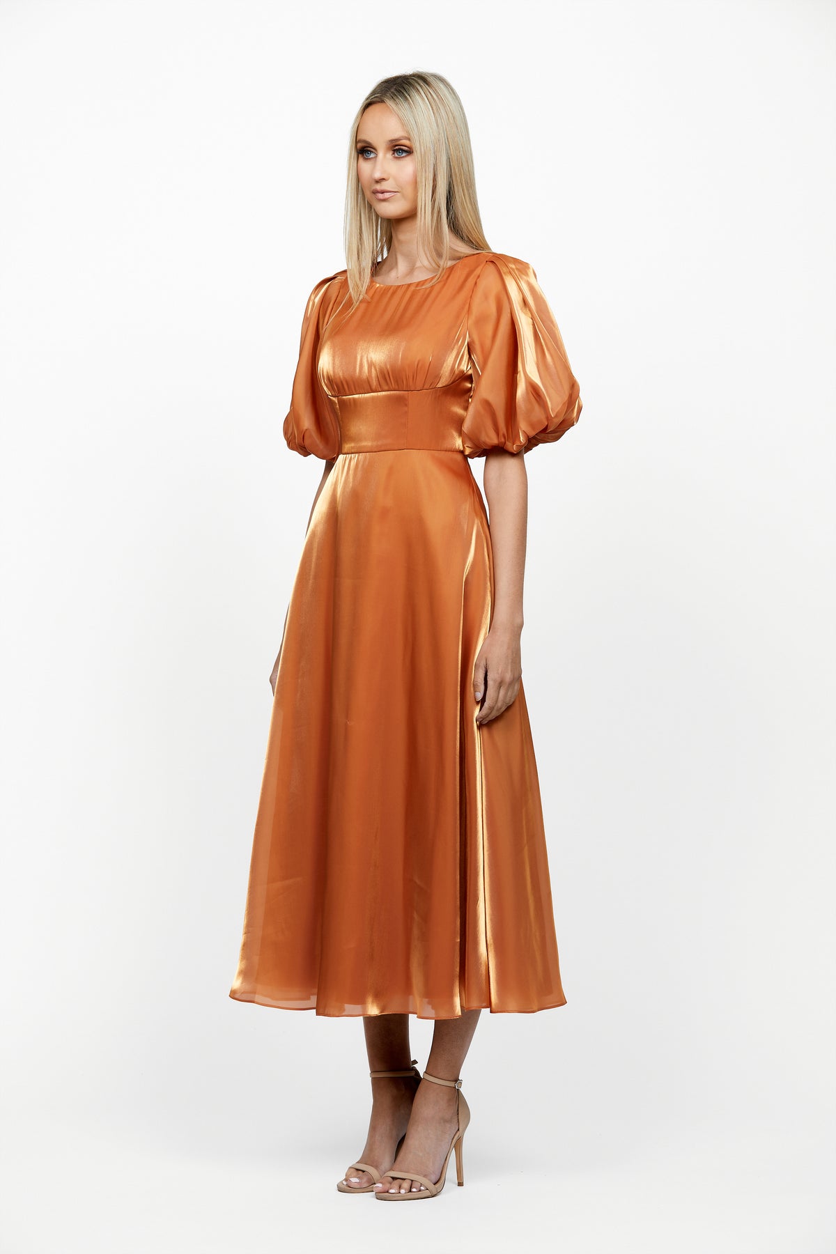 Bisou Blouson Sleeve Midi - Honey Fawn Boutique