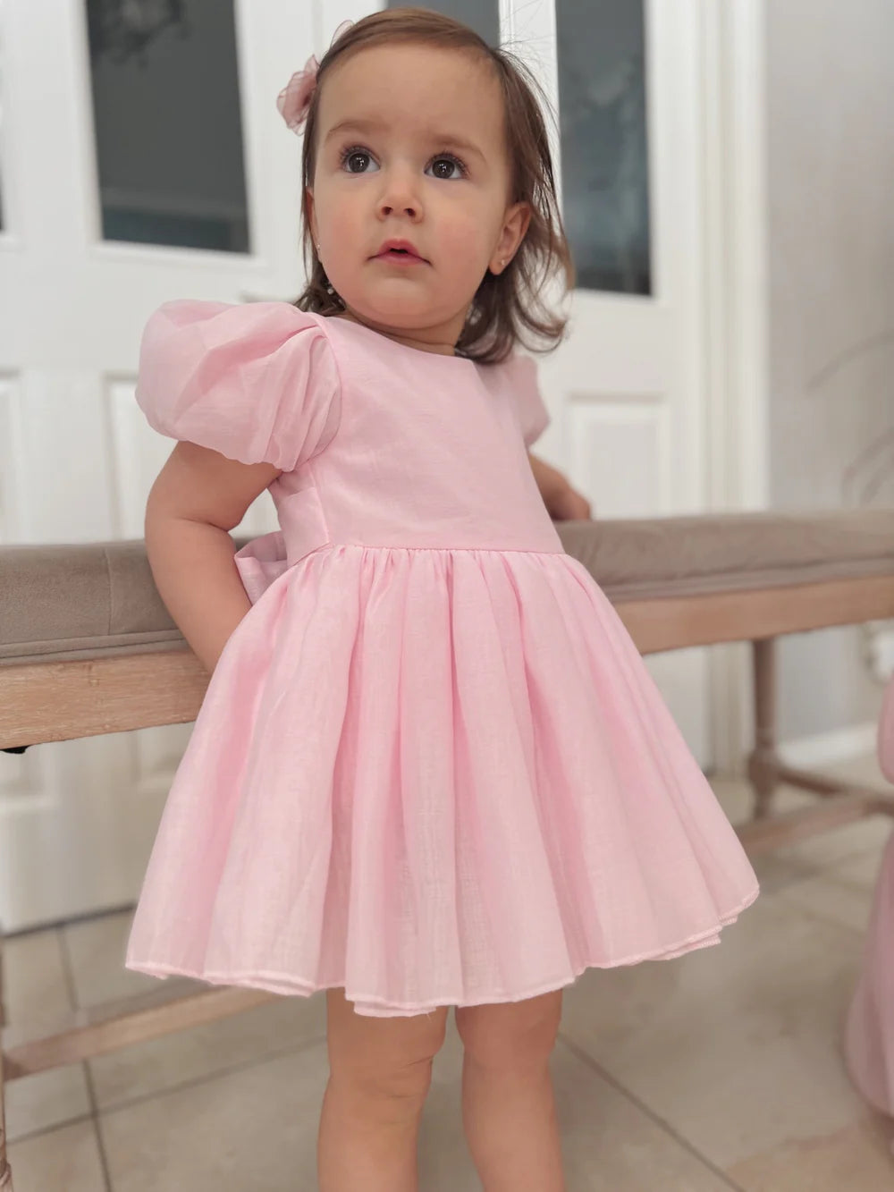 Delia Light Pink Baby Dress - Flower Girl Dress - A Little Lacey