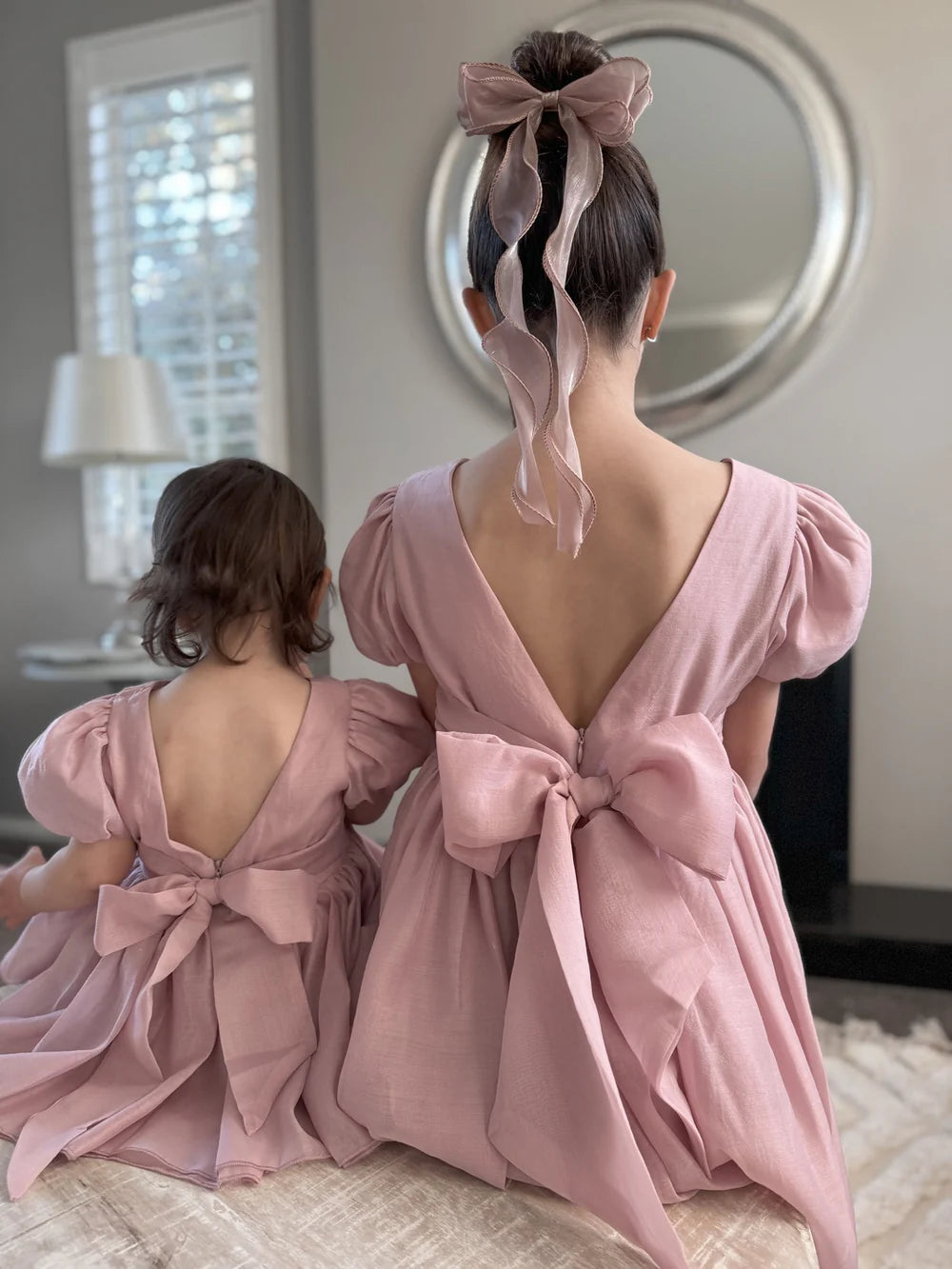 Delia Girls Dusty Pink Dress - Flower Girl Dress - A Little Lacey