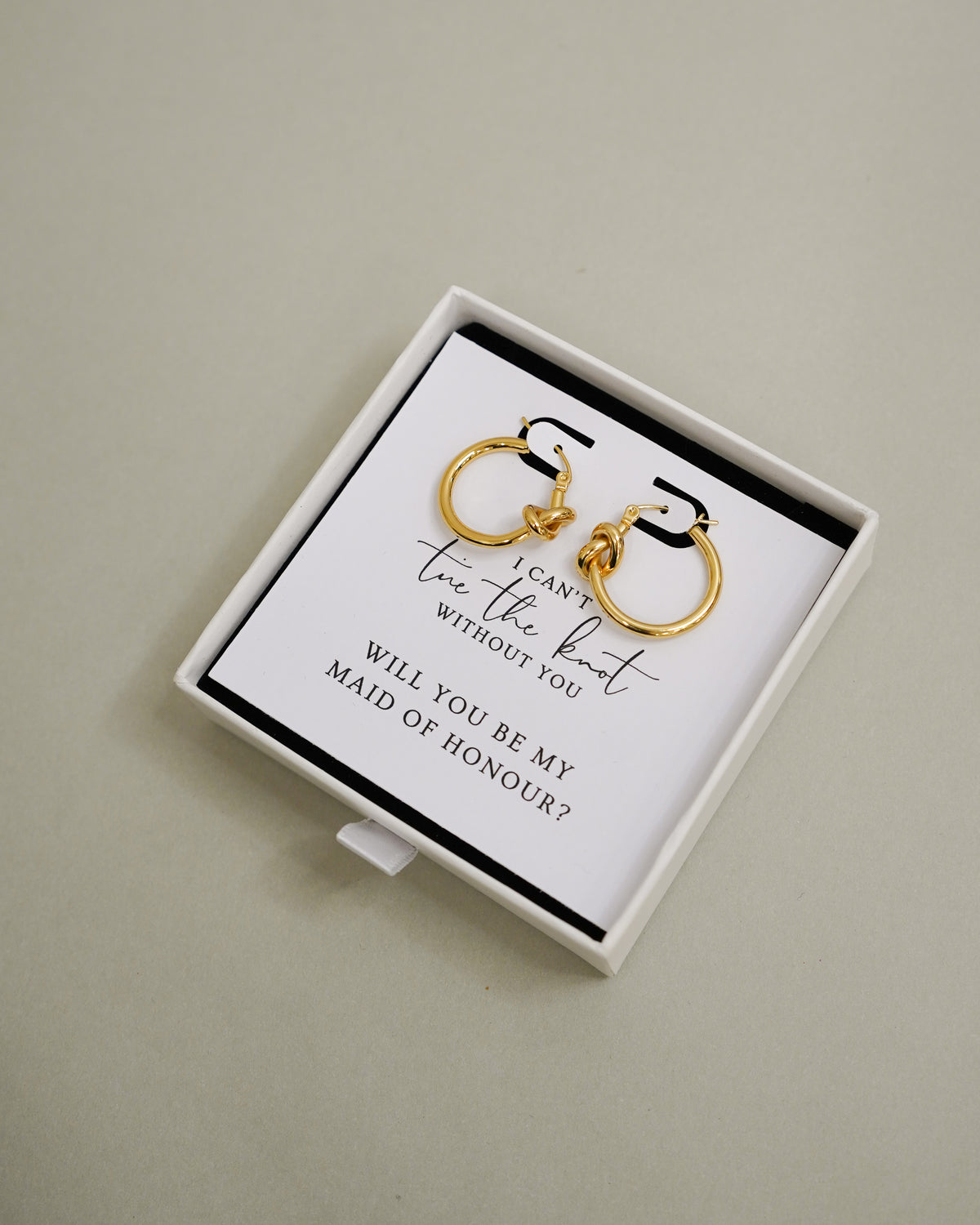 "Tie the Knot" Maid of Honour Proposal Earring - Giftware - Honey Fawn Boutique