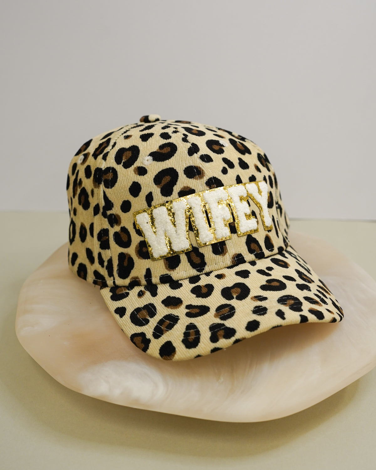 WIFEY Corduroy Cap Leopard Print - Giftware - Honey Fawn Boutique