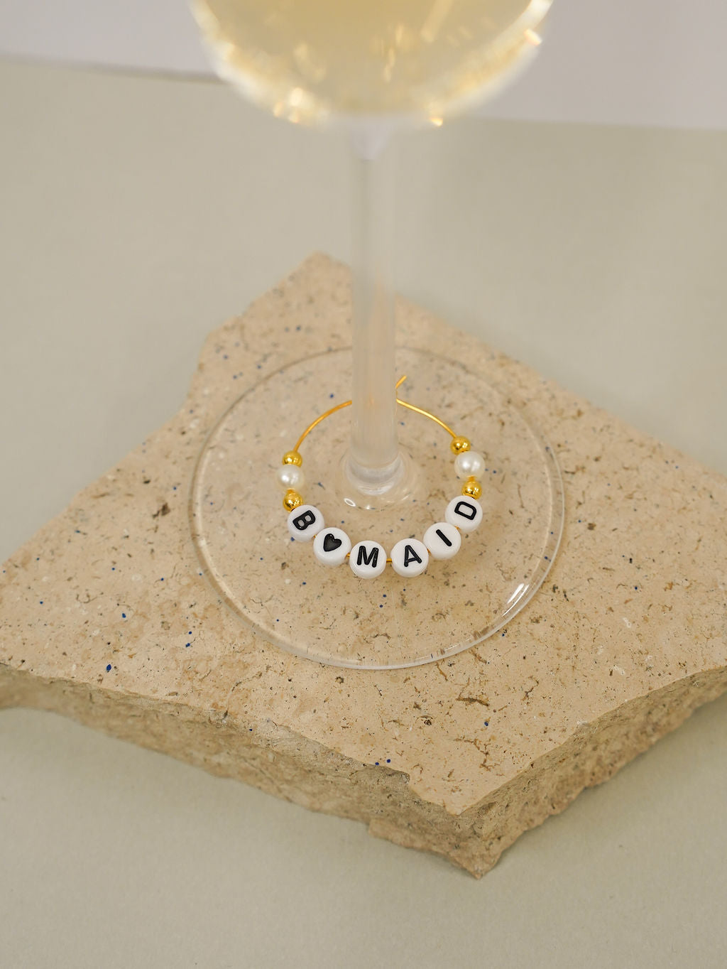 Wineglass Charm - Bridesmaid Pearl and Gold - Giftware - Honey Fawn Boutique