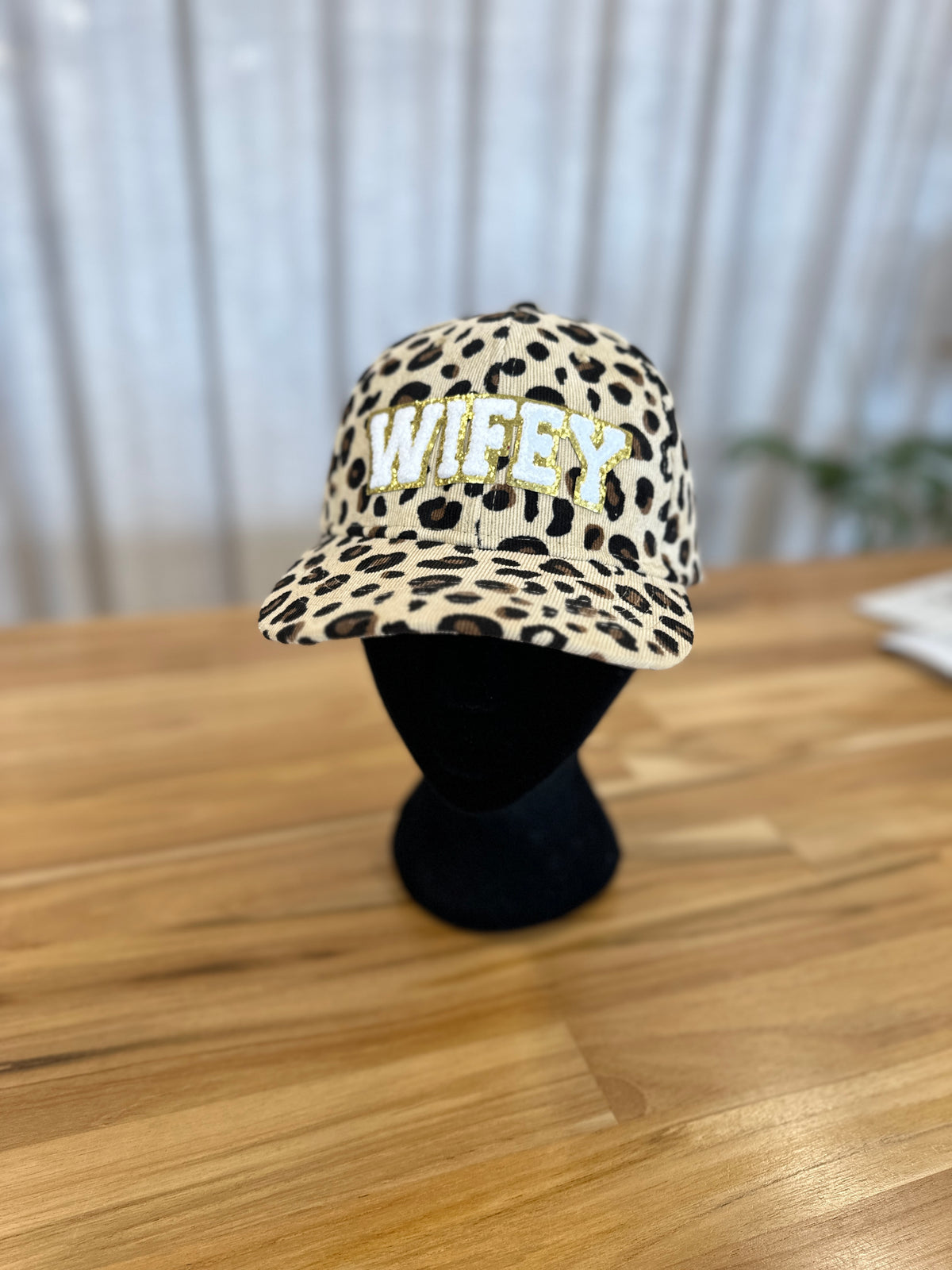 WIFEY Corduroy Cap Leopard Print - Honey Fawn Boutique