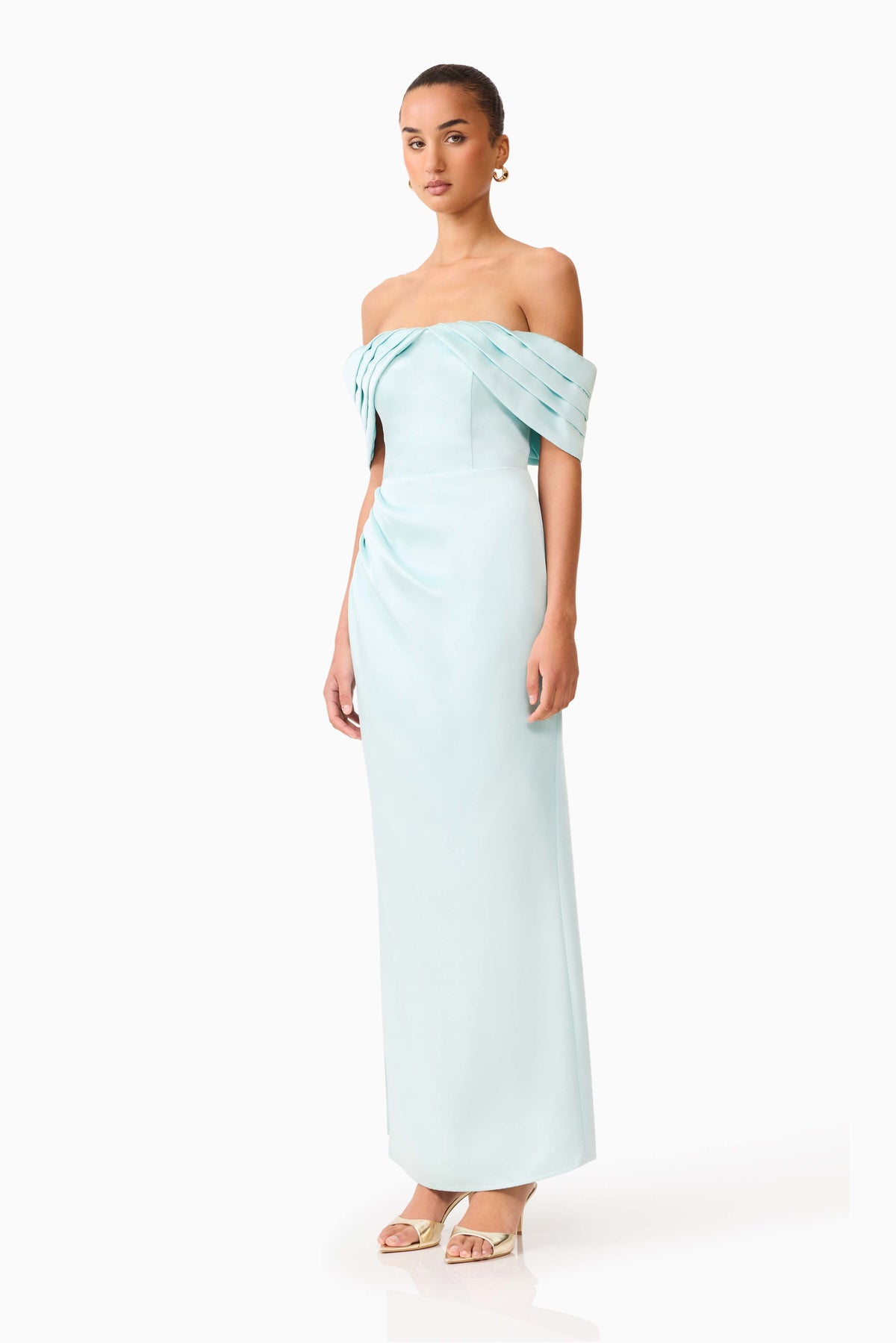 Manon Off The Shoulder Gown Seagreen - Dress - Elliatt