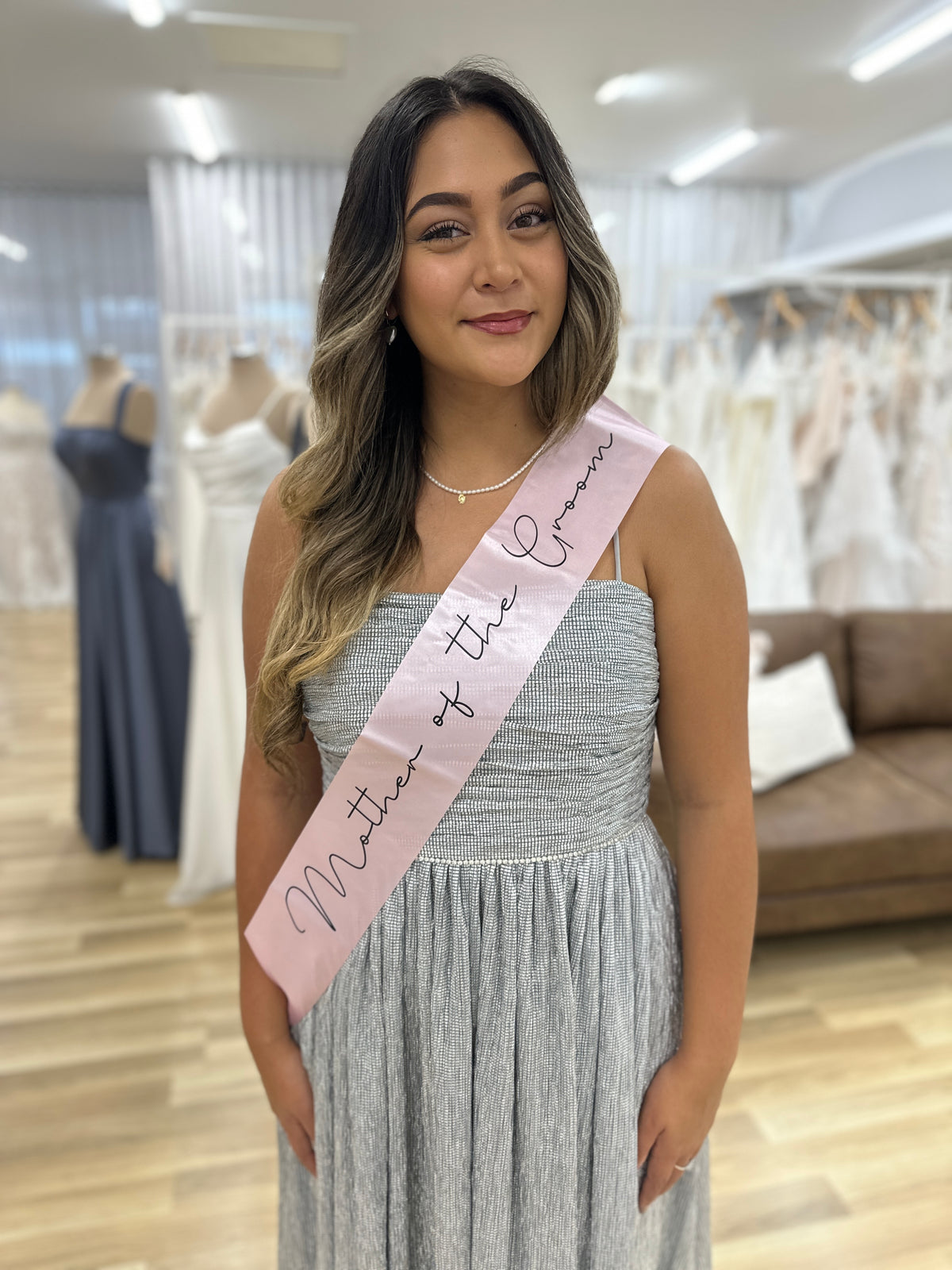 Mother of the Groom Light Pink Sash - Honey Fawn Boutique