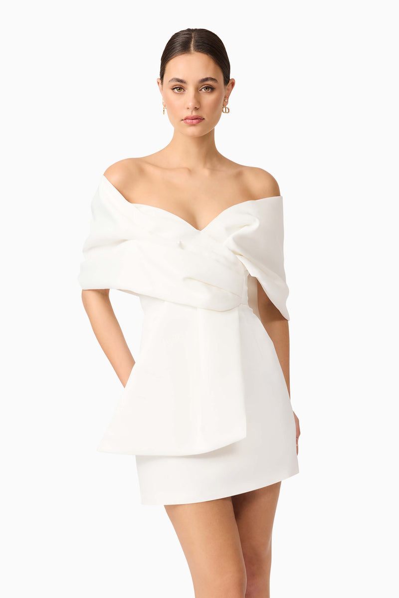 Dandelione Off the Shoulder Mini Dress Ivory - Dress - Elliatt
