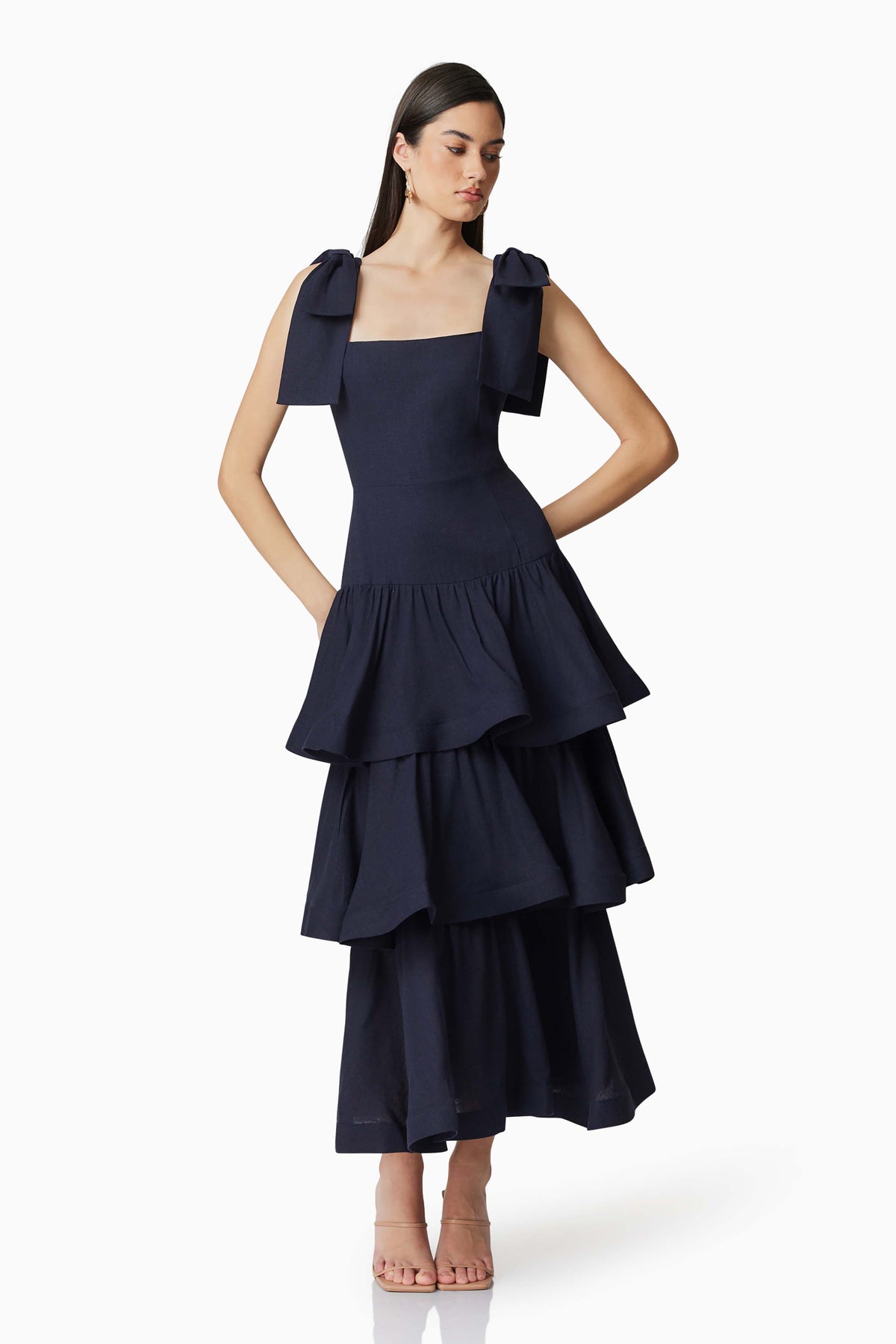 Kara Tiered Maxi Dress Navy