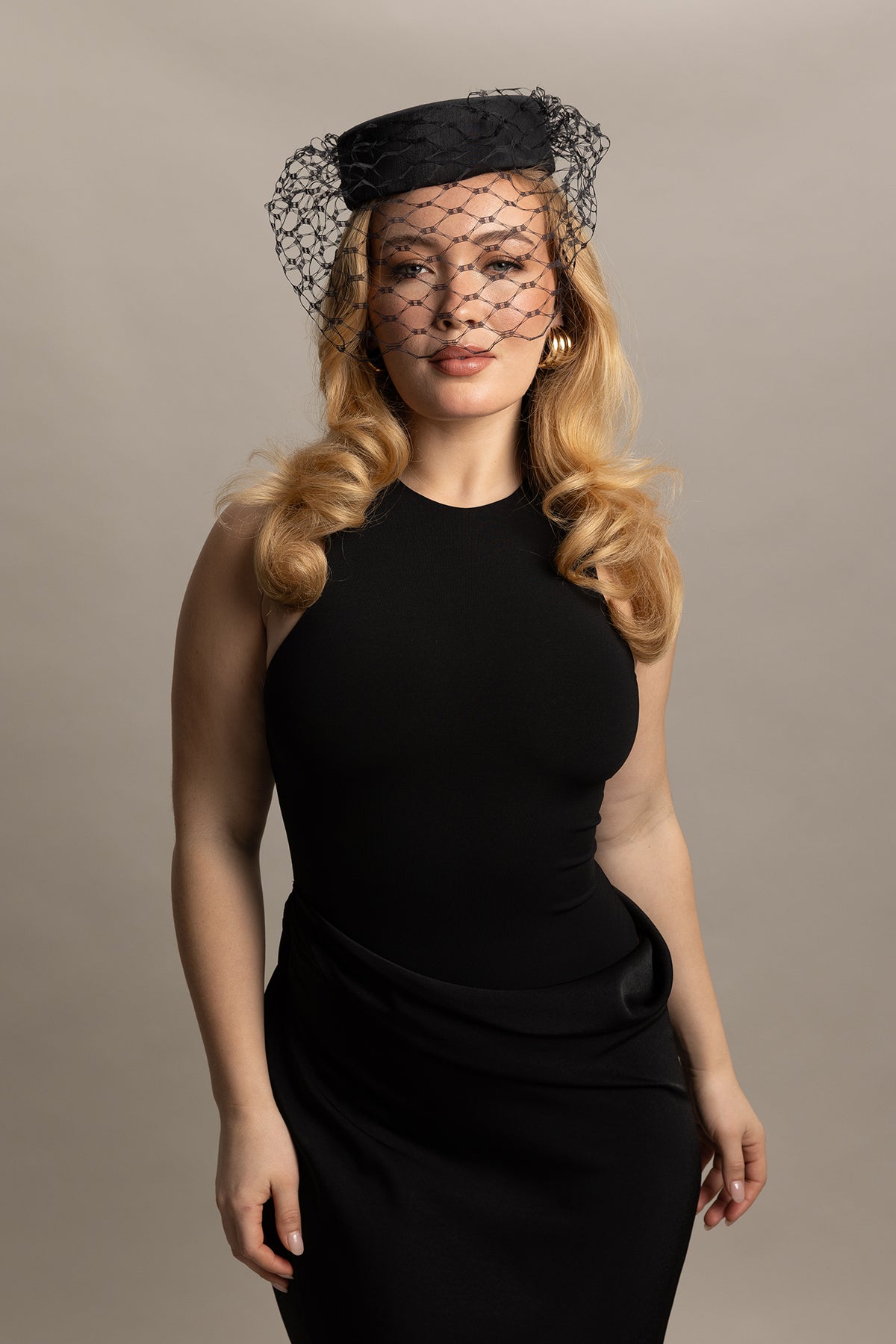 Zahra Pillbox Hat Black