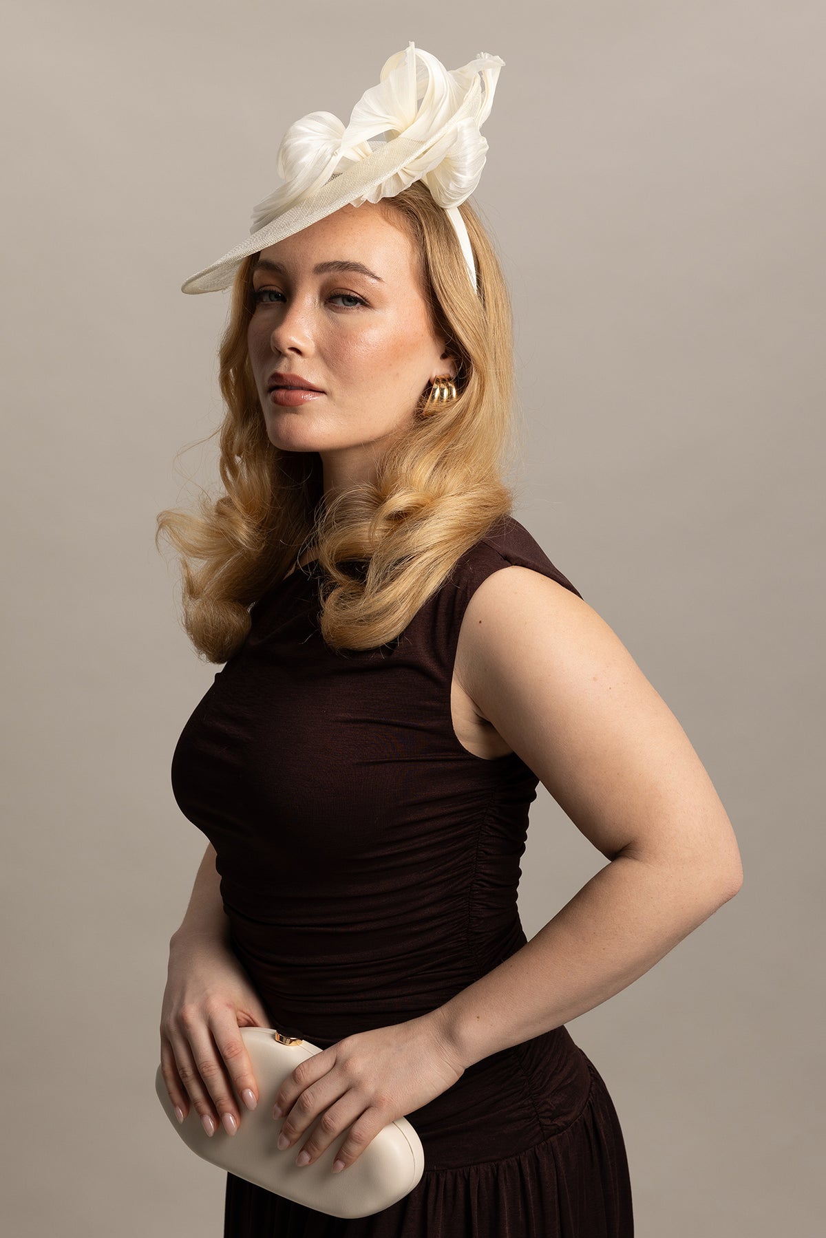 Yumi Fascinator Ivory White