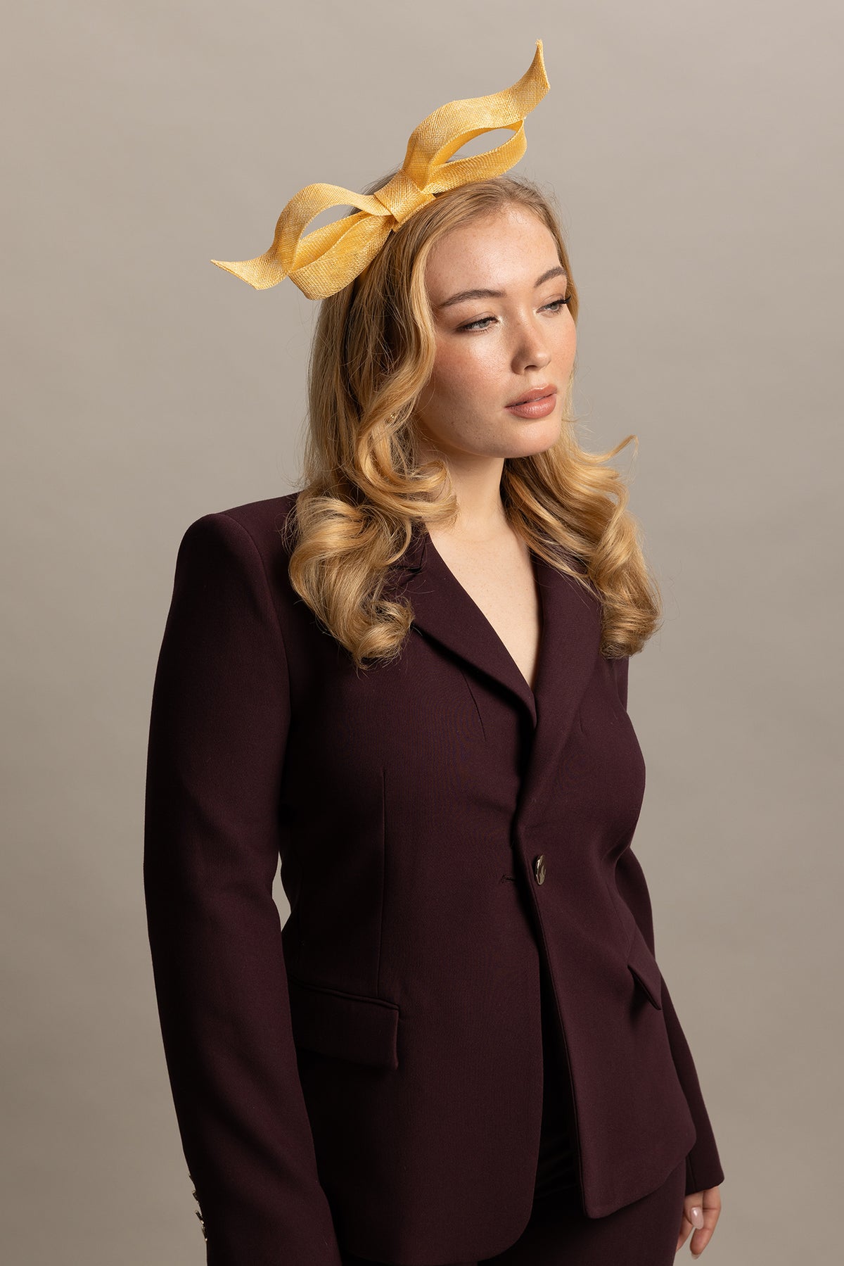 Sutton Fascinator Yellow