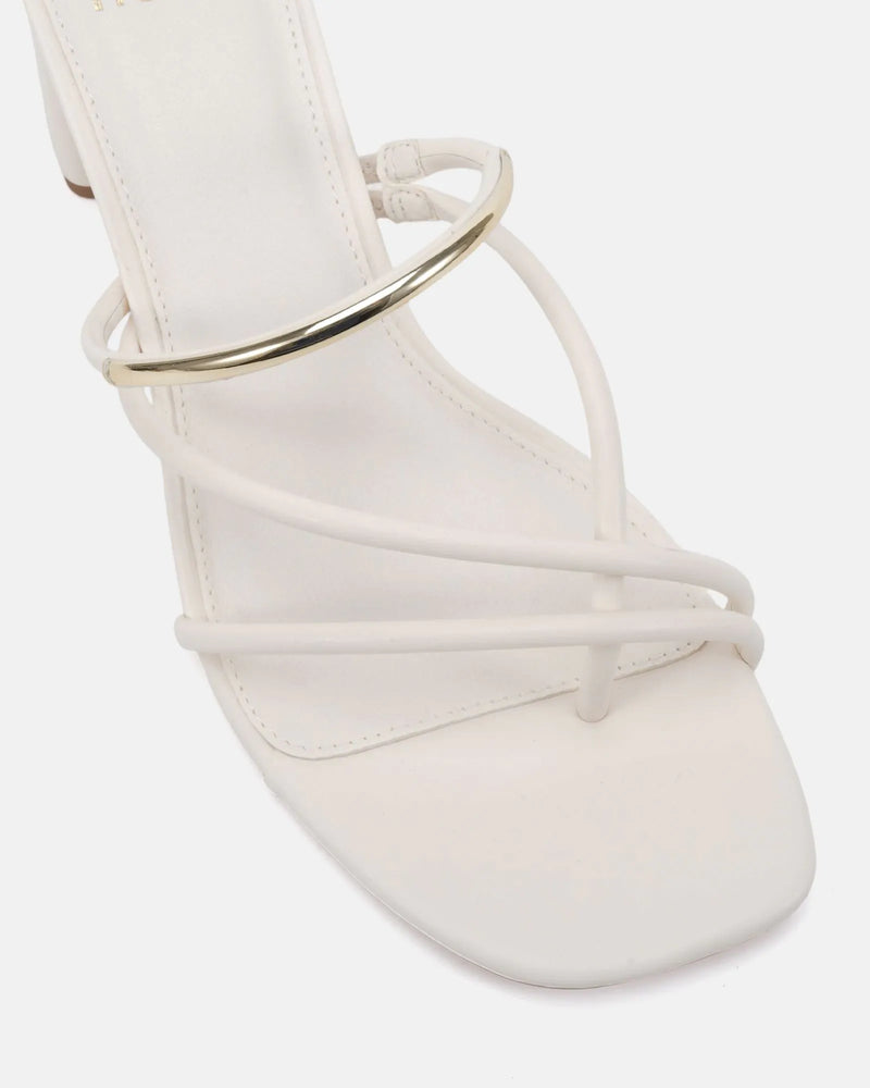 Fuming Block Heel - White - Shoes - Novo Shoes