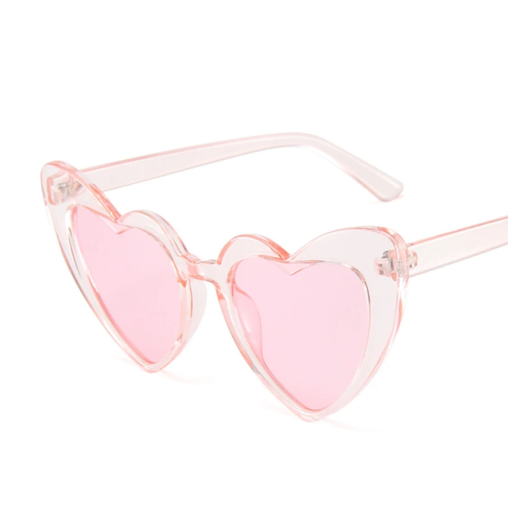 Pink Crystal Heart Sunglasses - Honey Fawn Boutique