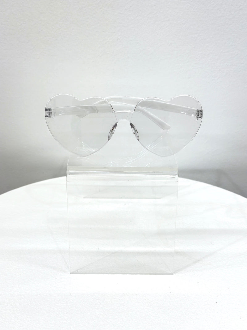 Rimless Heart Sunglasses - Clear - Honey Fawn Boutique