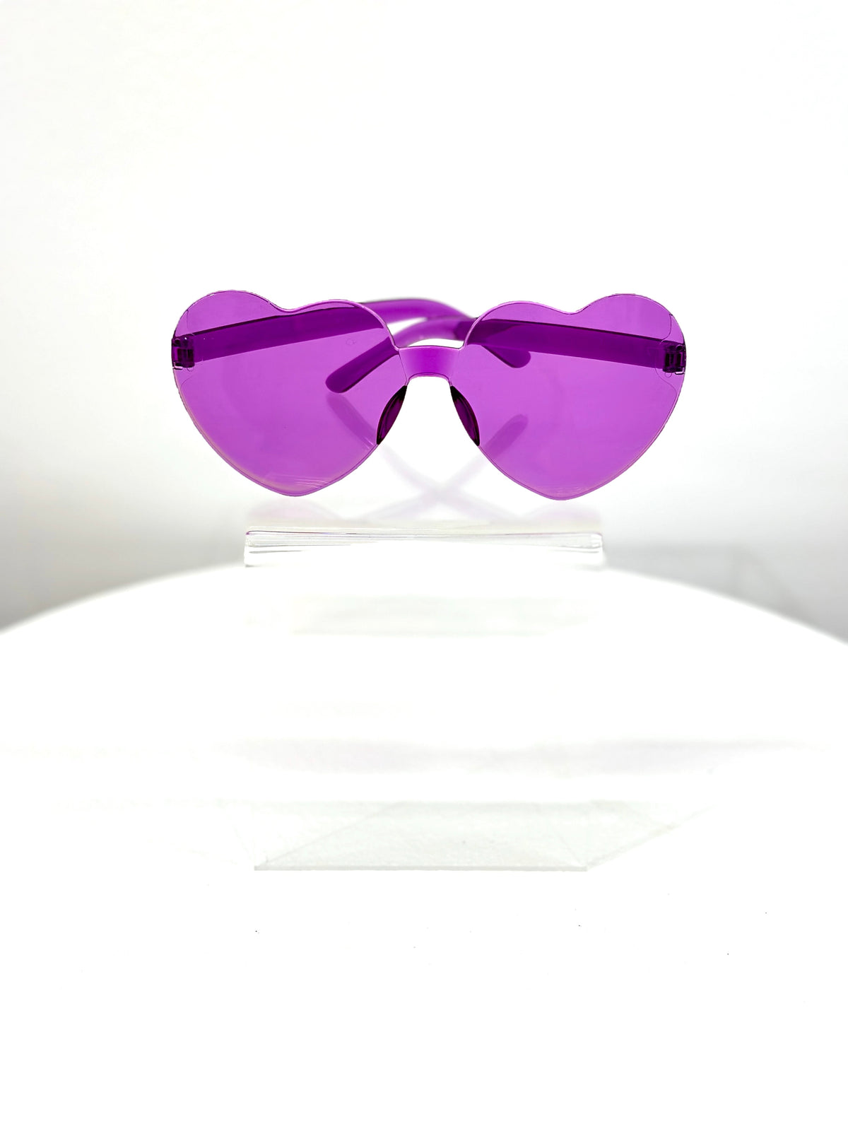 Rimless Heart Sunglasses - Purple - Honey Fawn Boutique