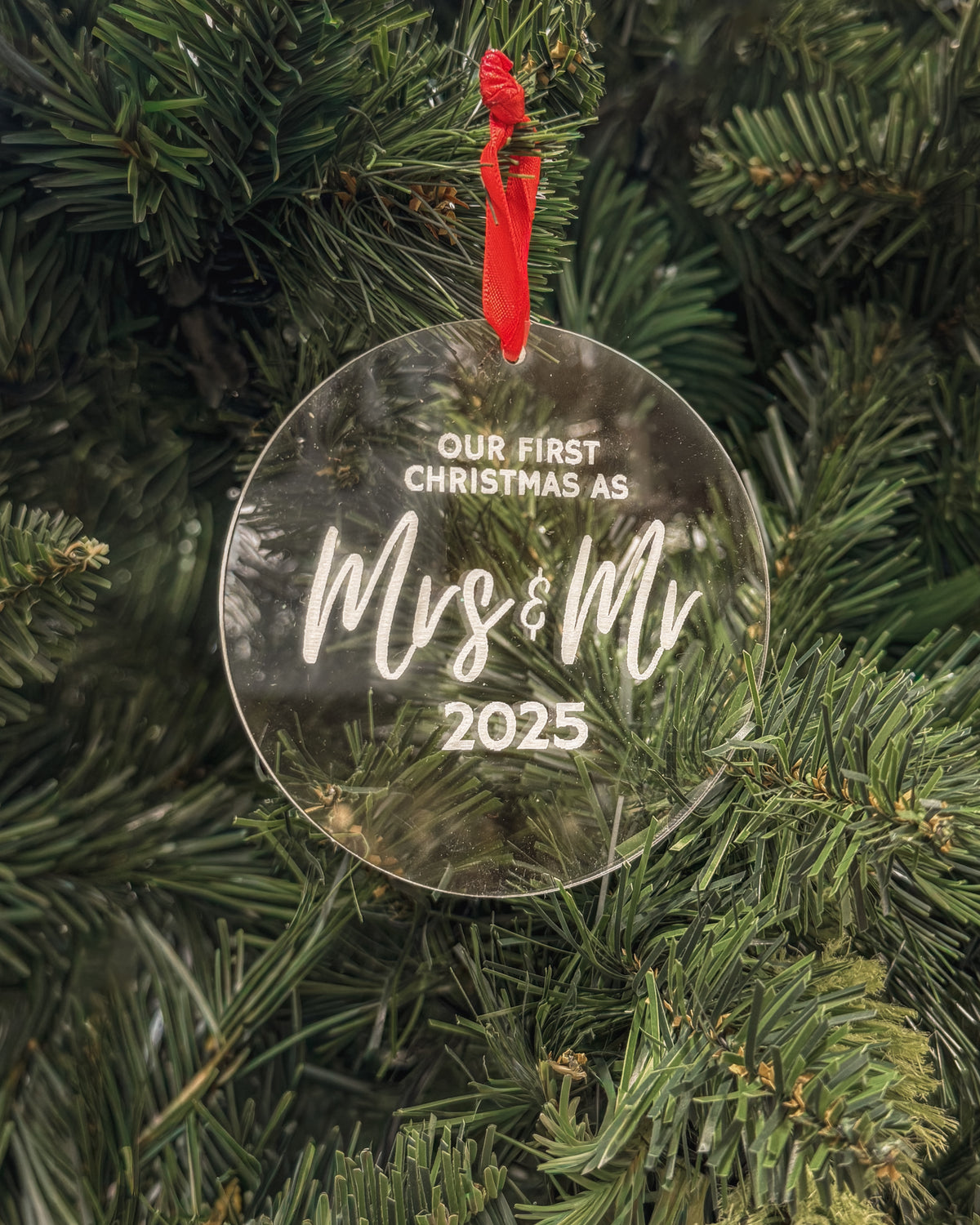 Our First Christmas 2025 - Mrs & Mr - Tree Ornament - Giftware - Honey Fawn