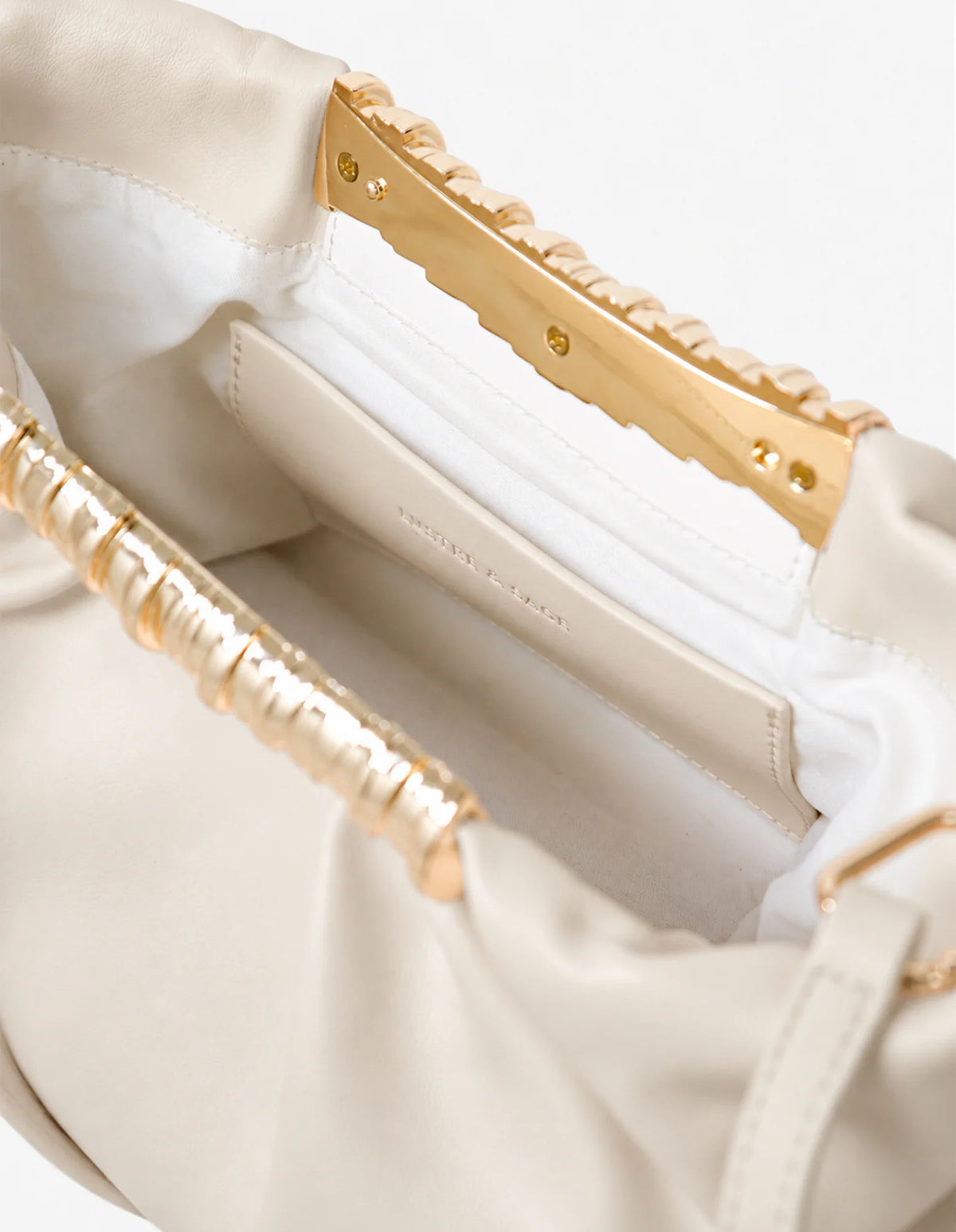 Aura Gathered Clutch Bag in Cream - Accessory - Lustre and Sage