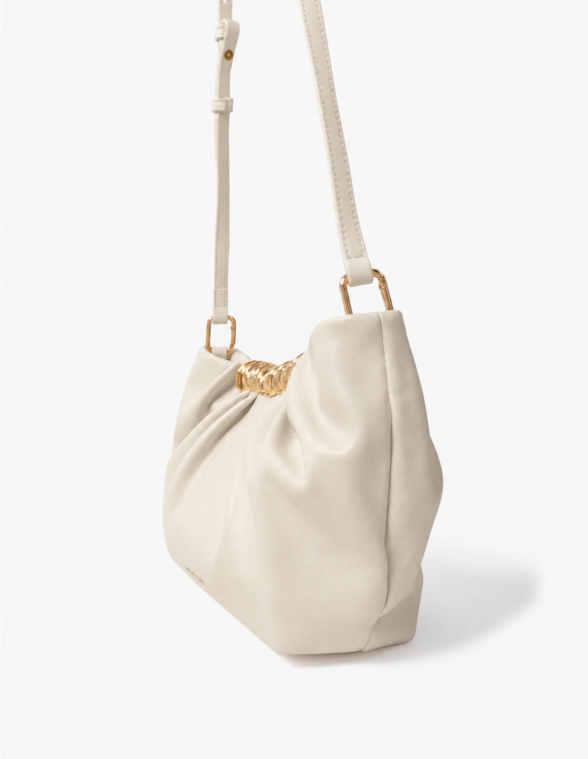 Aura Gathered Clutch Bag in Cream - Accessory - Lustre and Sage