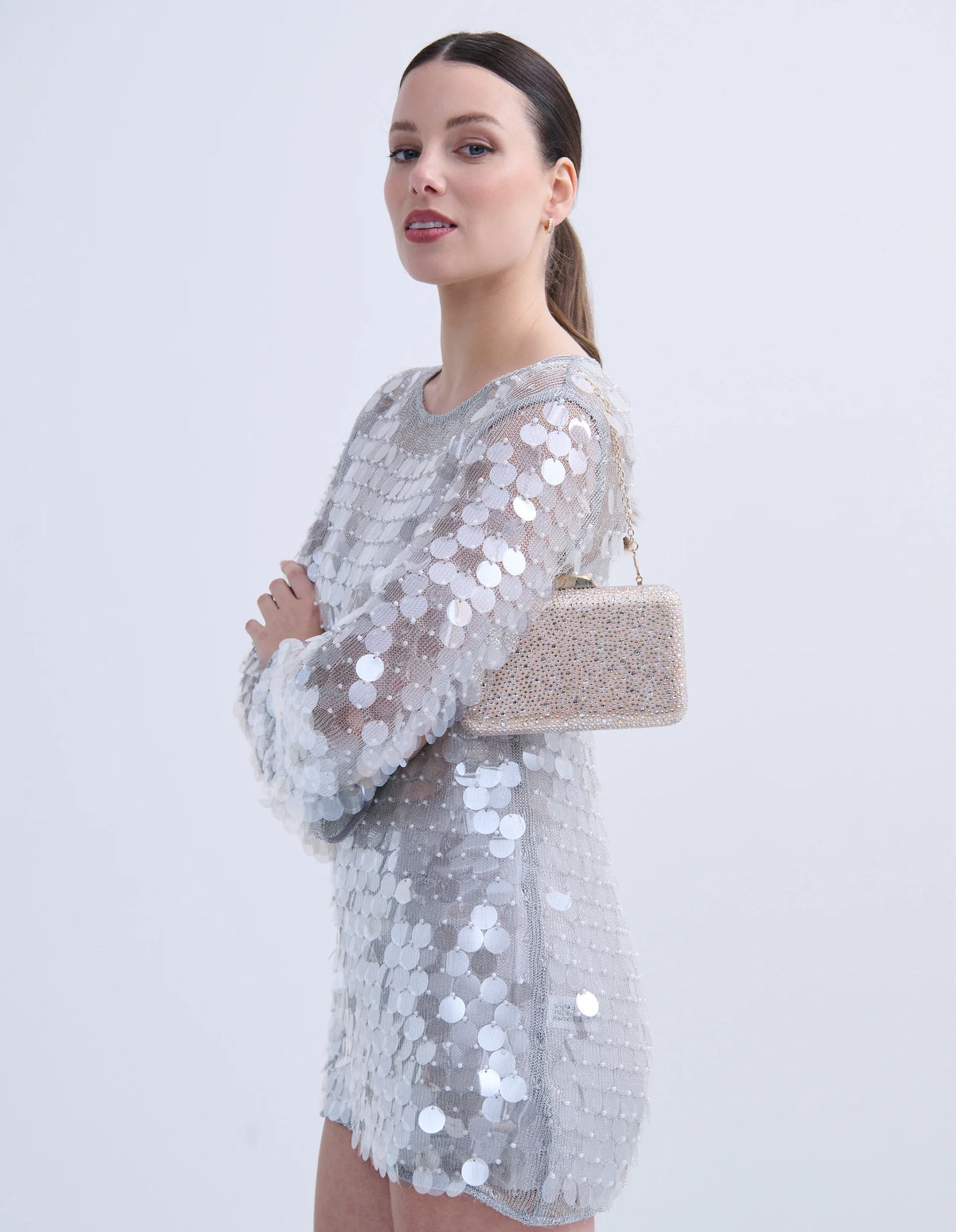 Enna Crystal Satin Clutch - Accessory - Lustre and Sage