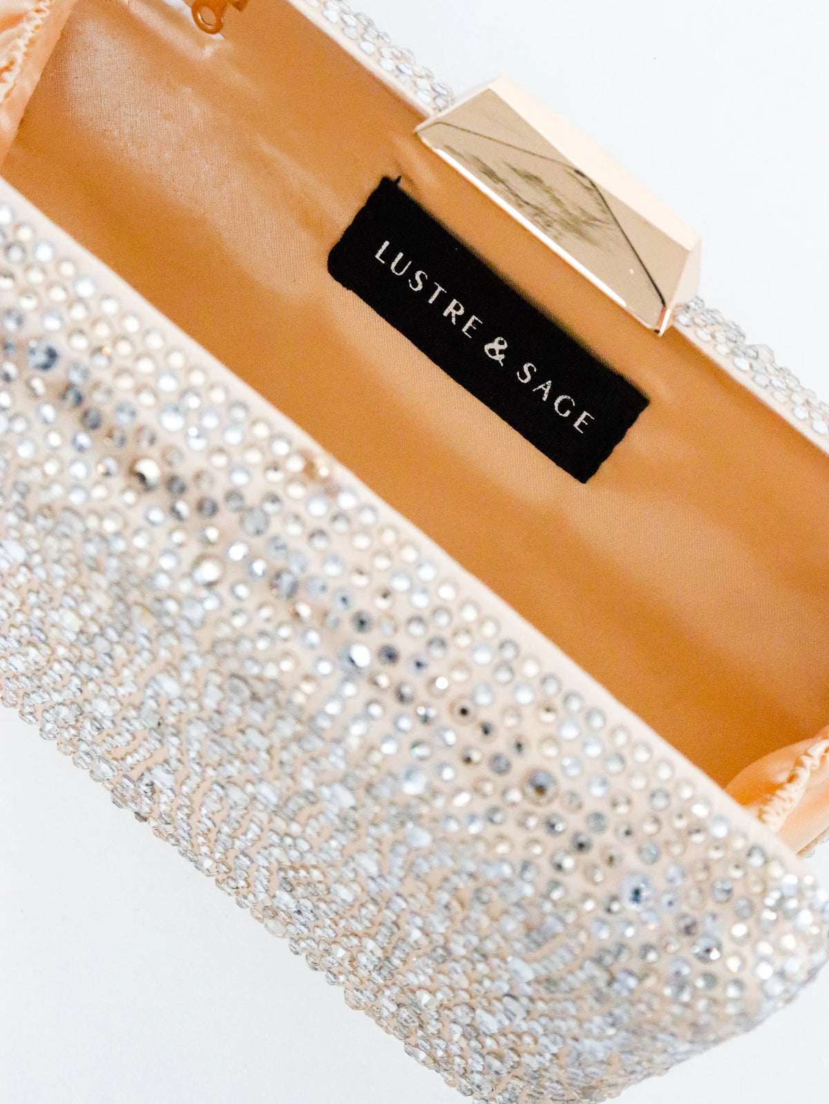 Enna Crystal Satin Clutch - Accessory - Lustre and Sage