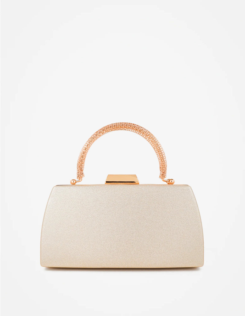 Nuvia Duo Top Handle Clutch Bag in Gold - Accessory - Lustre and Sage