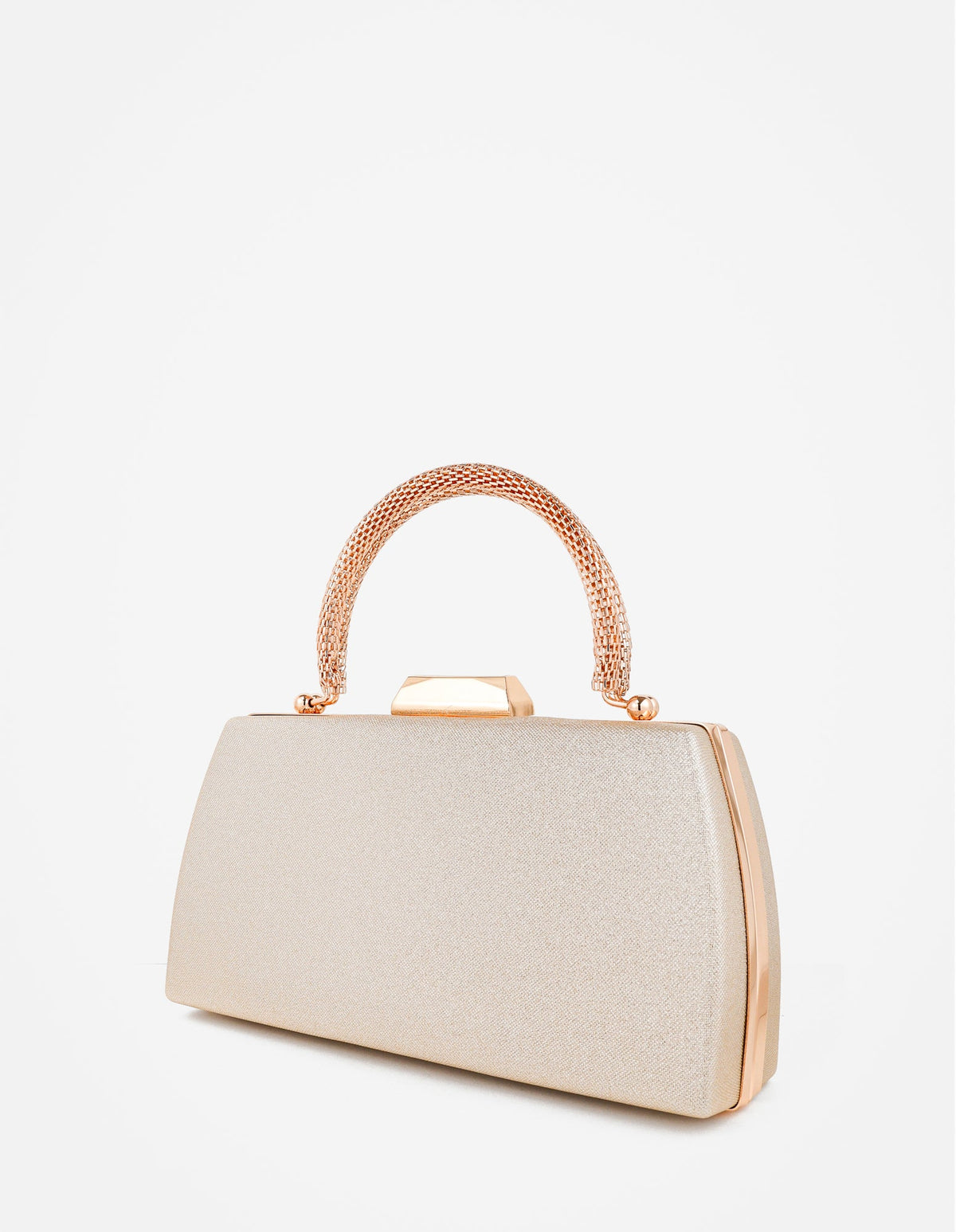Nuvia Duo Top Handle Clutch Bag in Gold - Accessory - Lustre and Sage